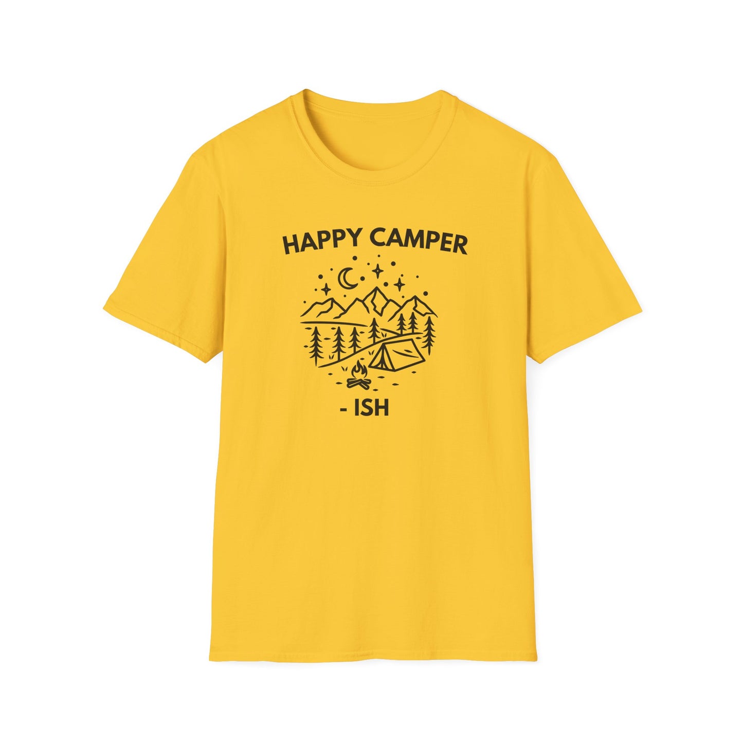 Happy Camper T-Shirt — Vintage Mountain Camping Graphic Tee