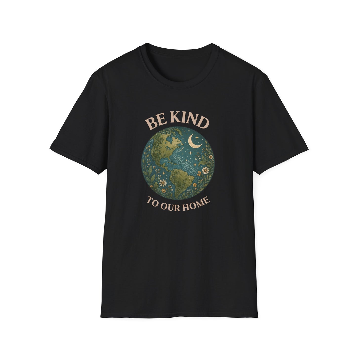 Earth Graphic T-Shirt — "Be Kind To Our Home" Eco Awareness Tee