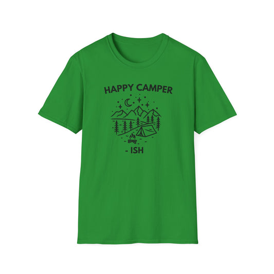 Happy Camper T-Shirt — Vintage Mountain Camping Graphic Tee
