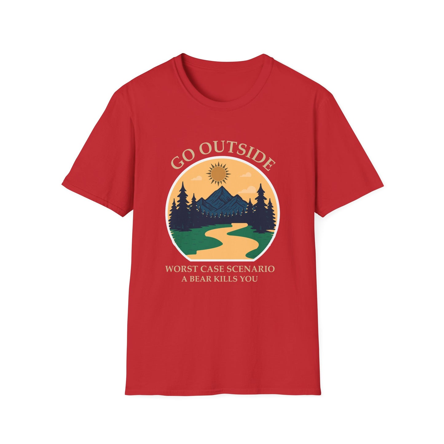 Go Outside Camping T-Shirt - 'Go Outside' Nature Graphic Tee for Hikers & Outdoor Lovers