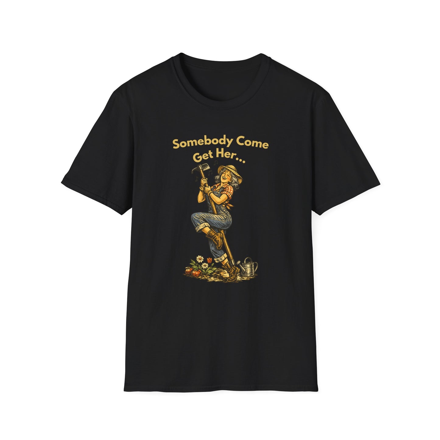 T-Shirt — “Somebody Come Get Her” Vintage Carpenter Graphic Tee