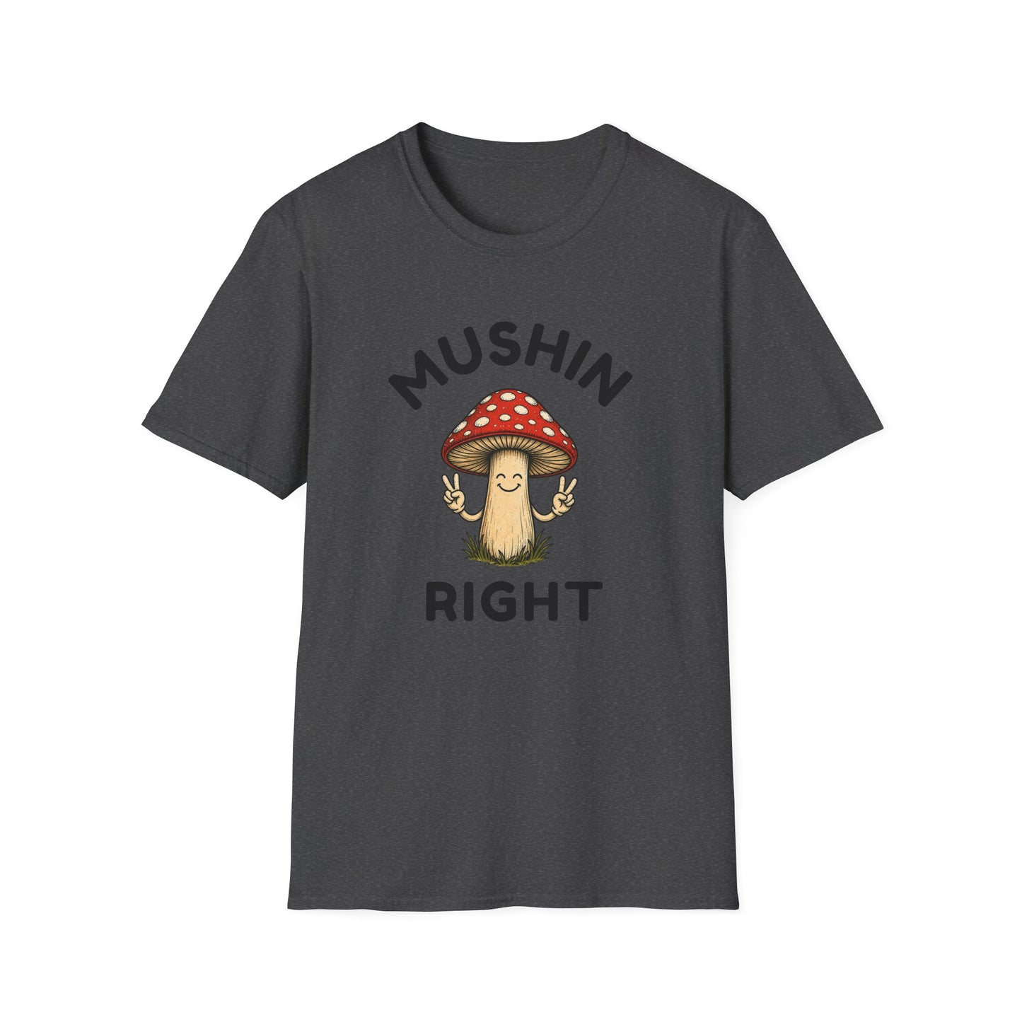 Mushin Right Mushroom Graphic T-Shirt — Funny Mushroom Pun Tee