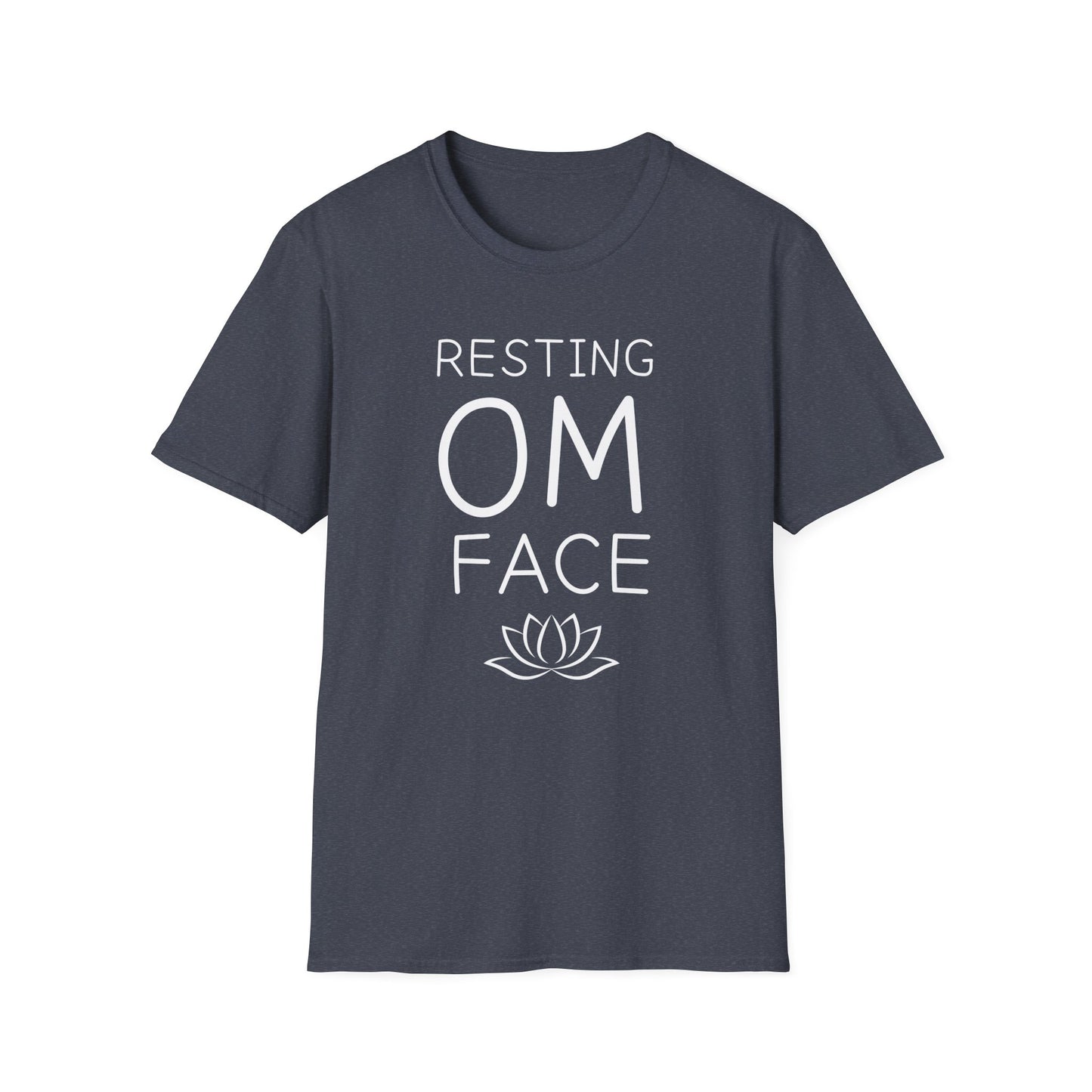 Resting OM Face T-Shirt — Funny Yoga Tee with Lotus Graphic