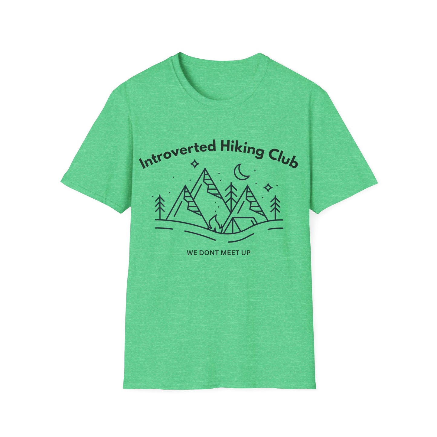 Introverted Hiking Club T-Shirt — 'We Don’t Meet Up' Minimal Mountain Tee