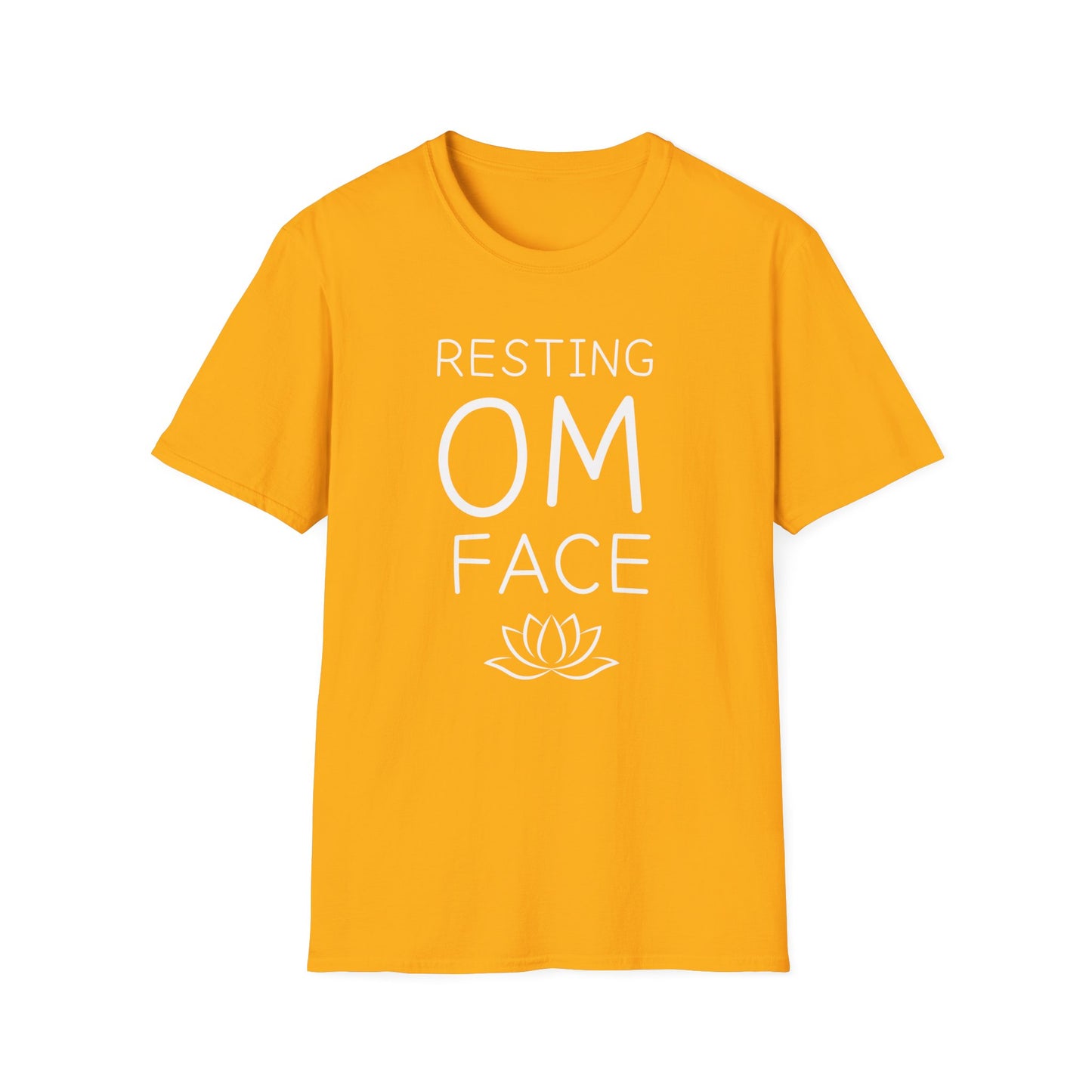 Resting OM Face T-Shirt — Funny Yoga Tee with Lotus Graphic