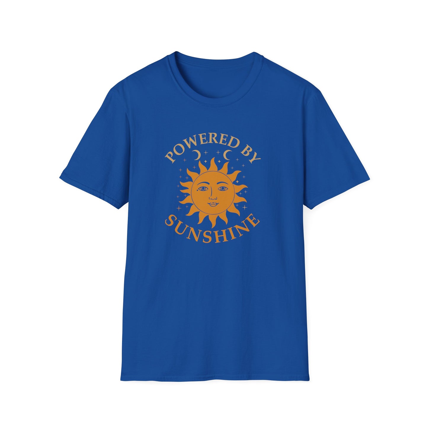 Powered by Sunshine T-Shirt — Retro Sun Graphic Tee