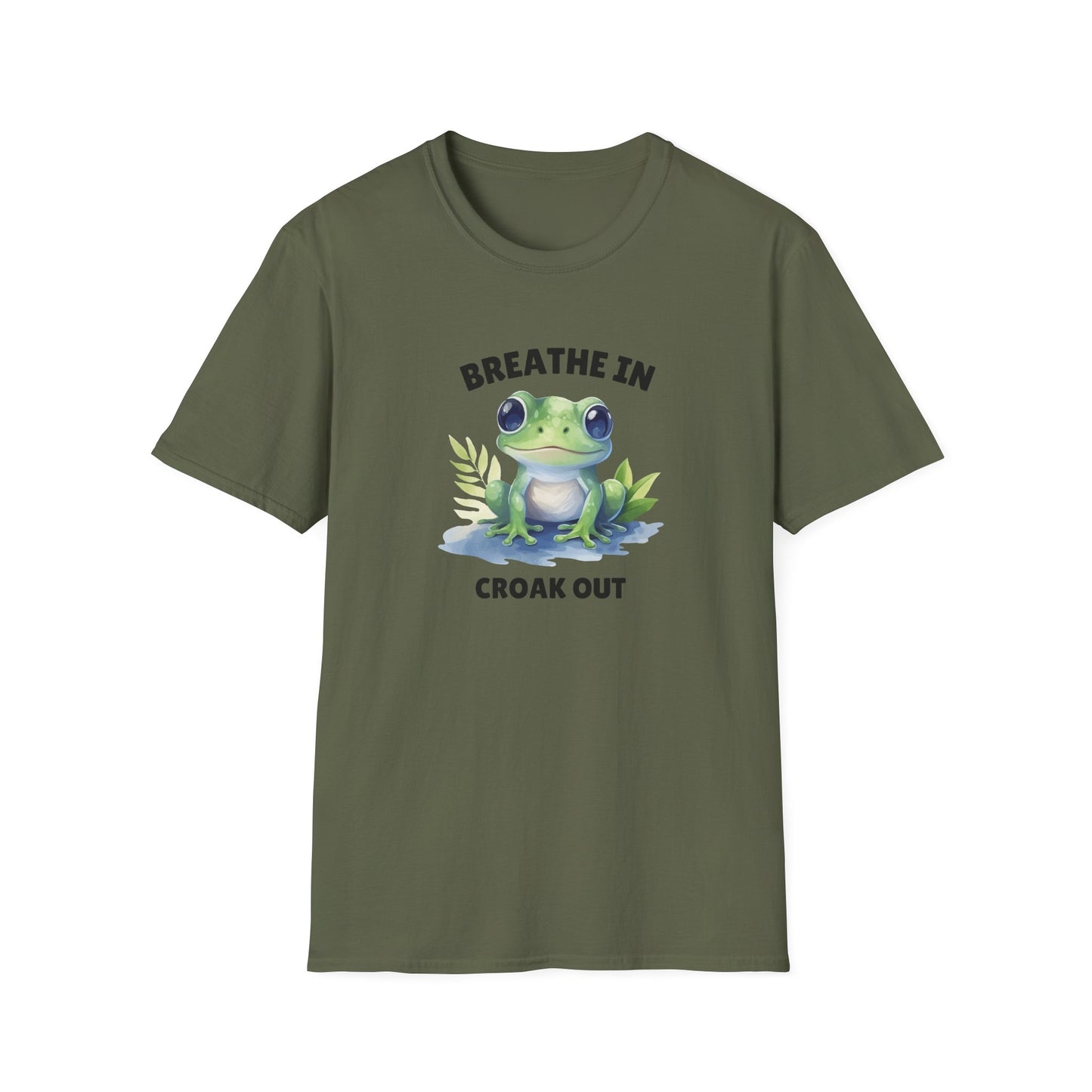Frog "Breathe In, Croak Out" Graphic T-Shirt