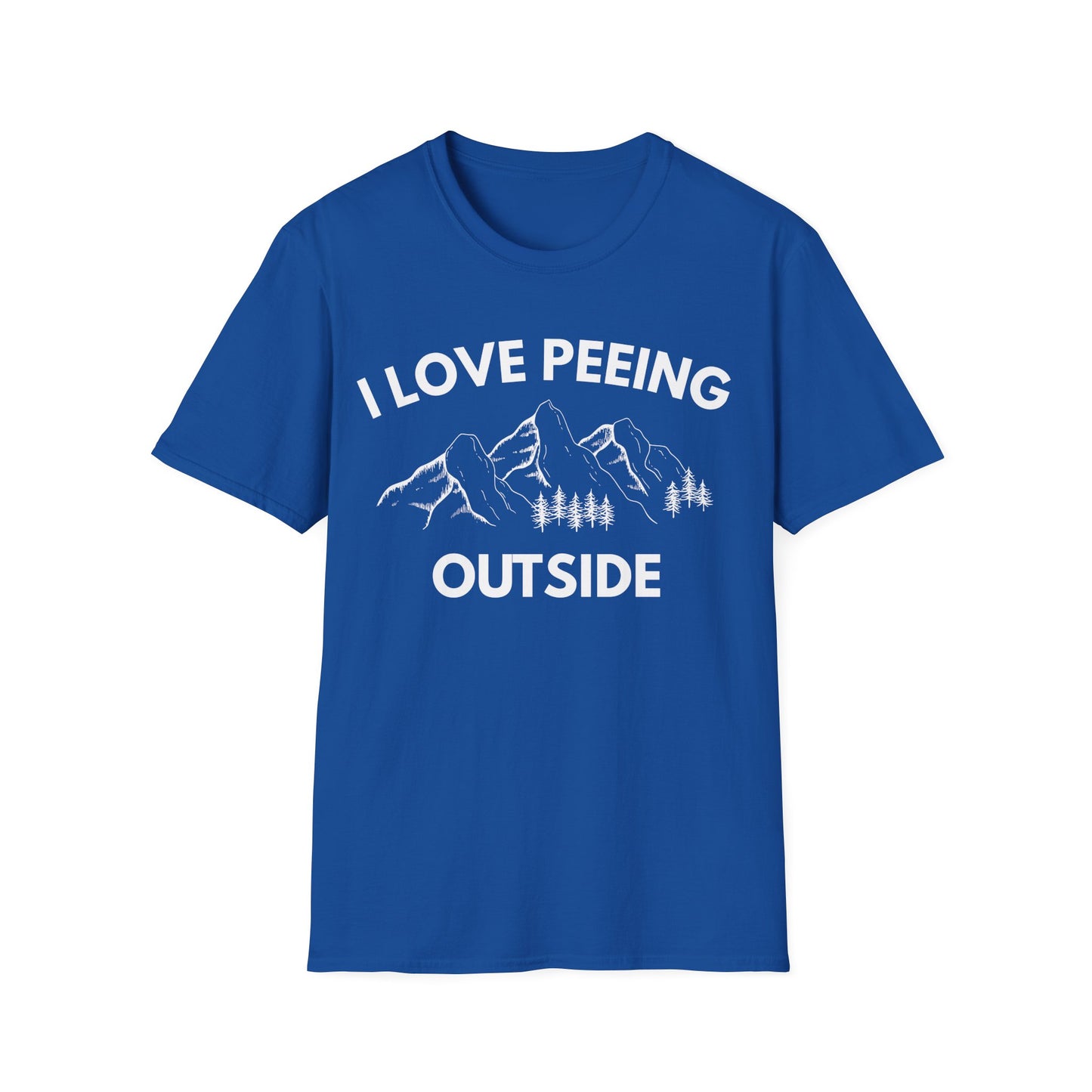 I Love Peeing Outside T-Shirt — Funny Outdoor Camping Tee with Mountain Graphic