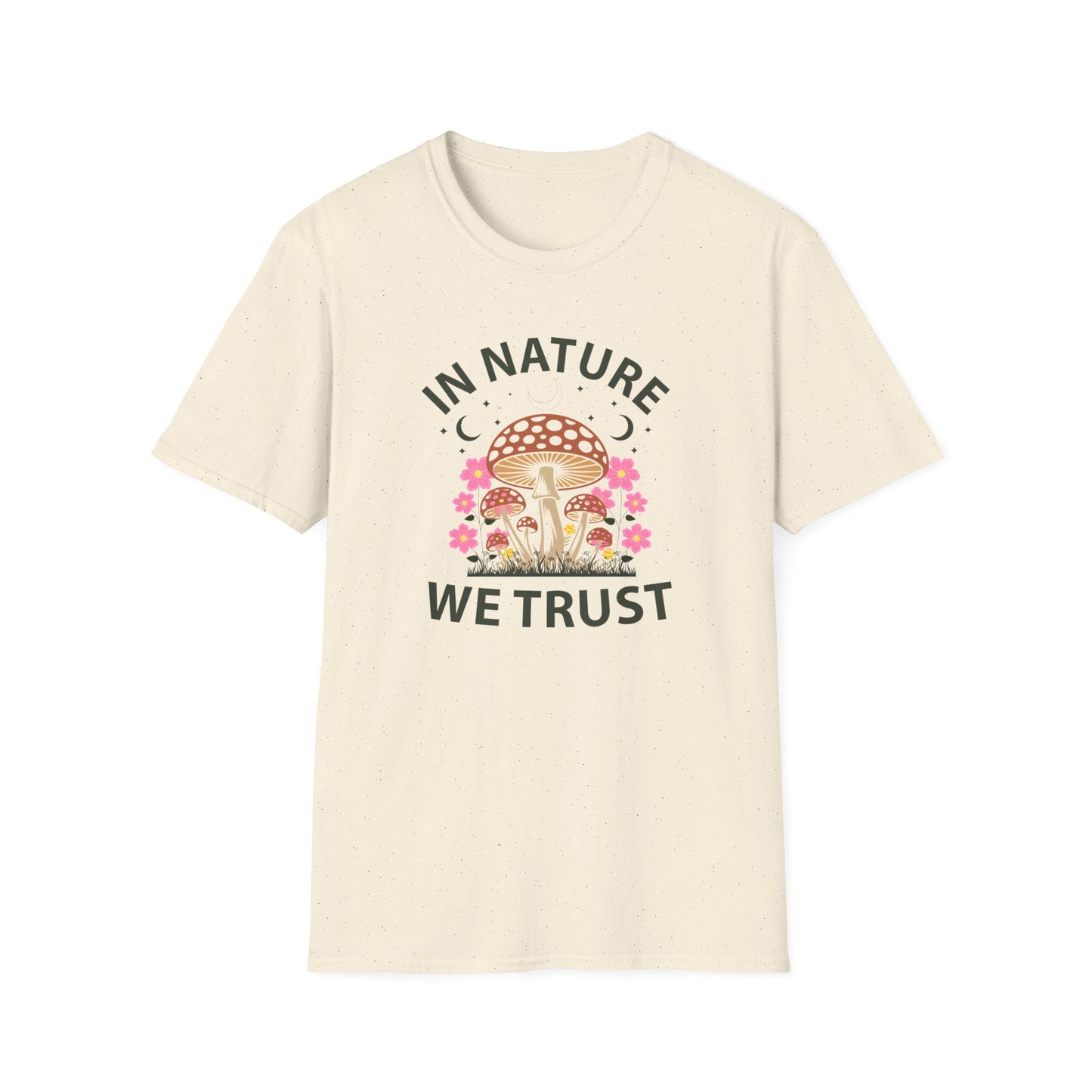 In Nature We Trust Mushroom T-Shirt — Floral Psychedelic Nature Tee