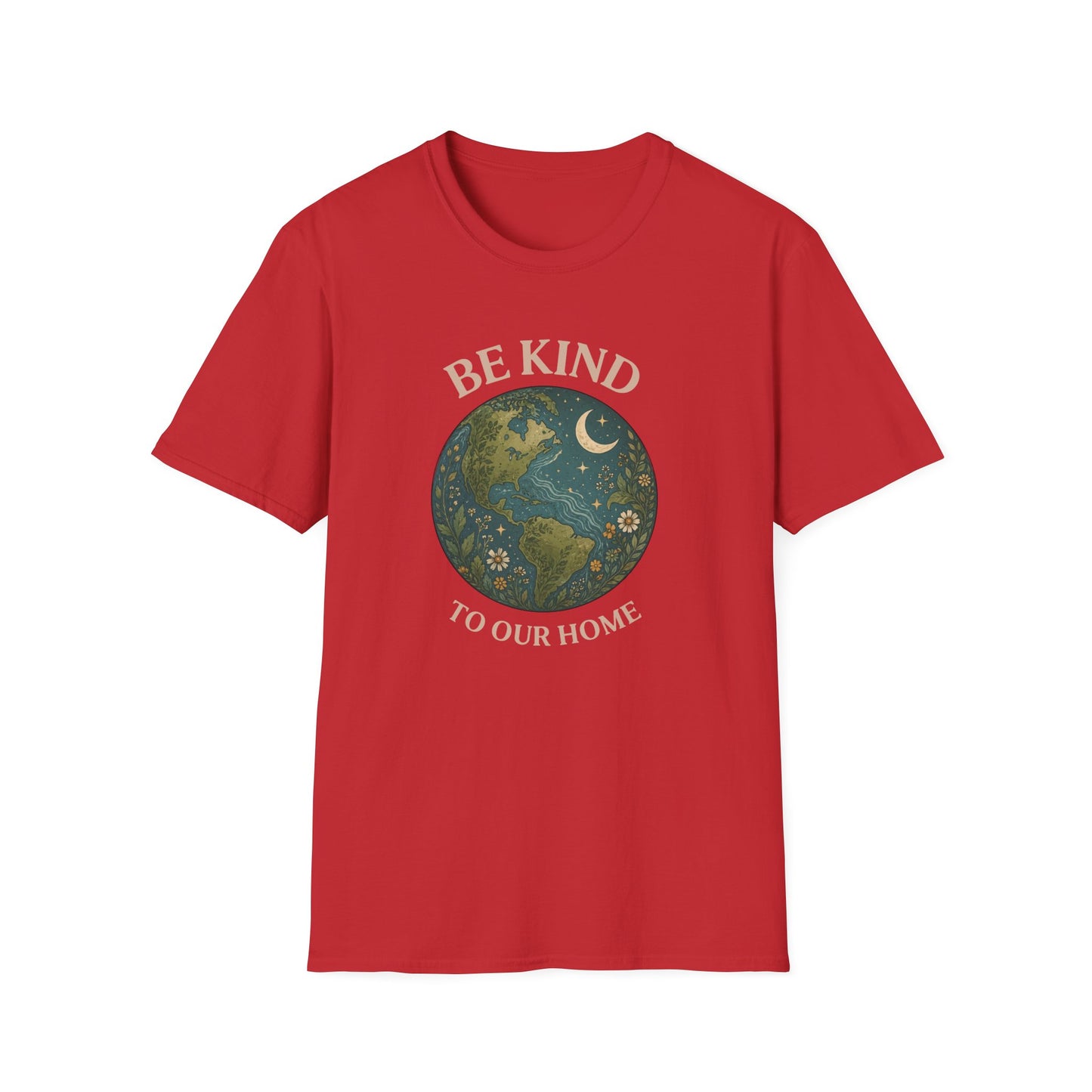 Earth Graphic T-Shirt — "Be Kind To Our Home" Eco Awareness Tee