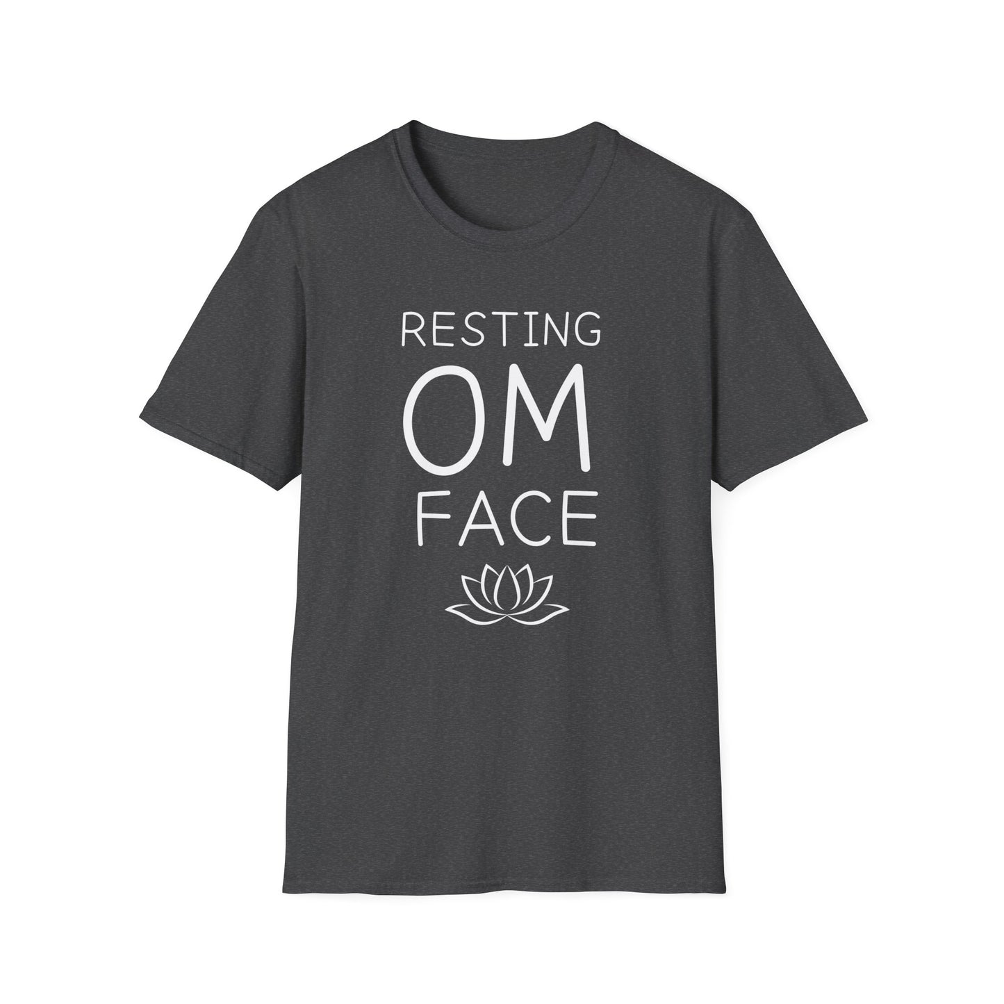 Resting OM Face T-Shirt — Funny Yoga Tee with Lotus Graphic