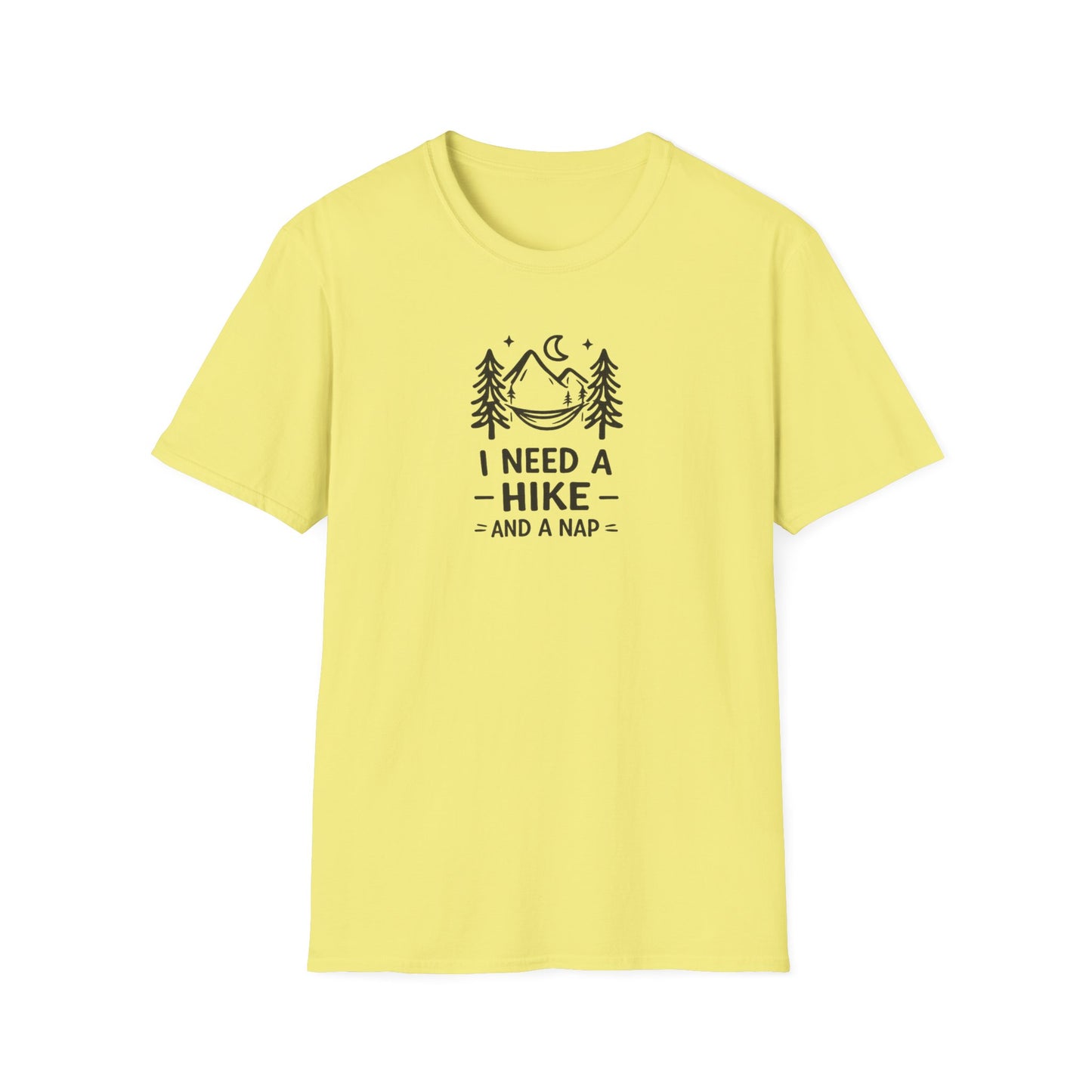 I Need a Hike and a Nap T-Shirt — Camping Graphic Tee for Outdoorsy Relaxation