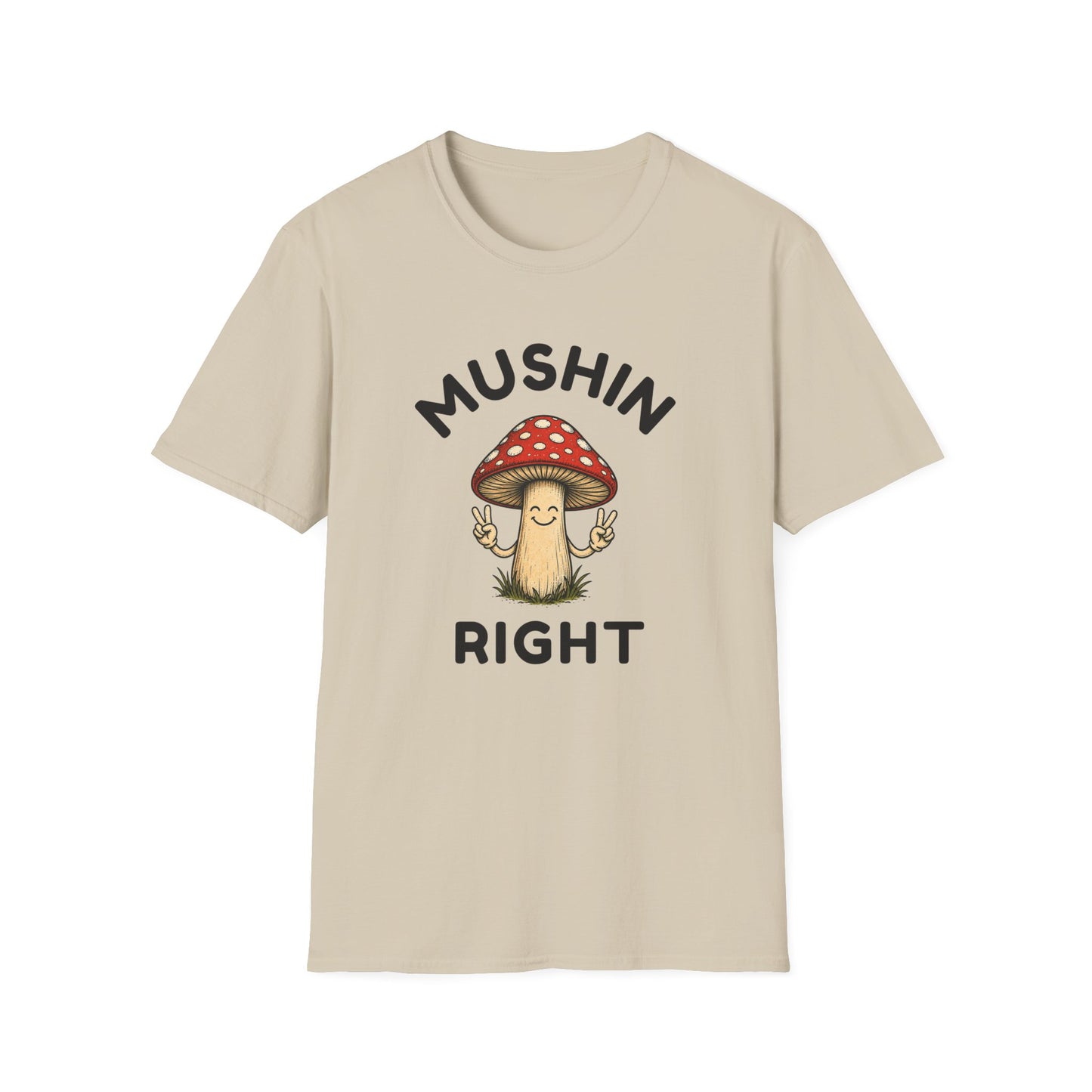 Mushin Right Mushroom Graphic T-Shirt — Funny Mushroom Pun Tee