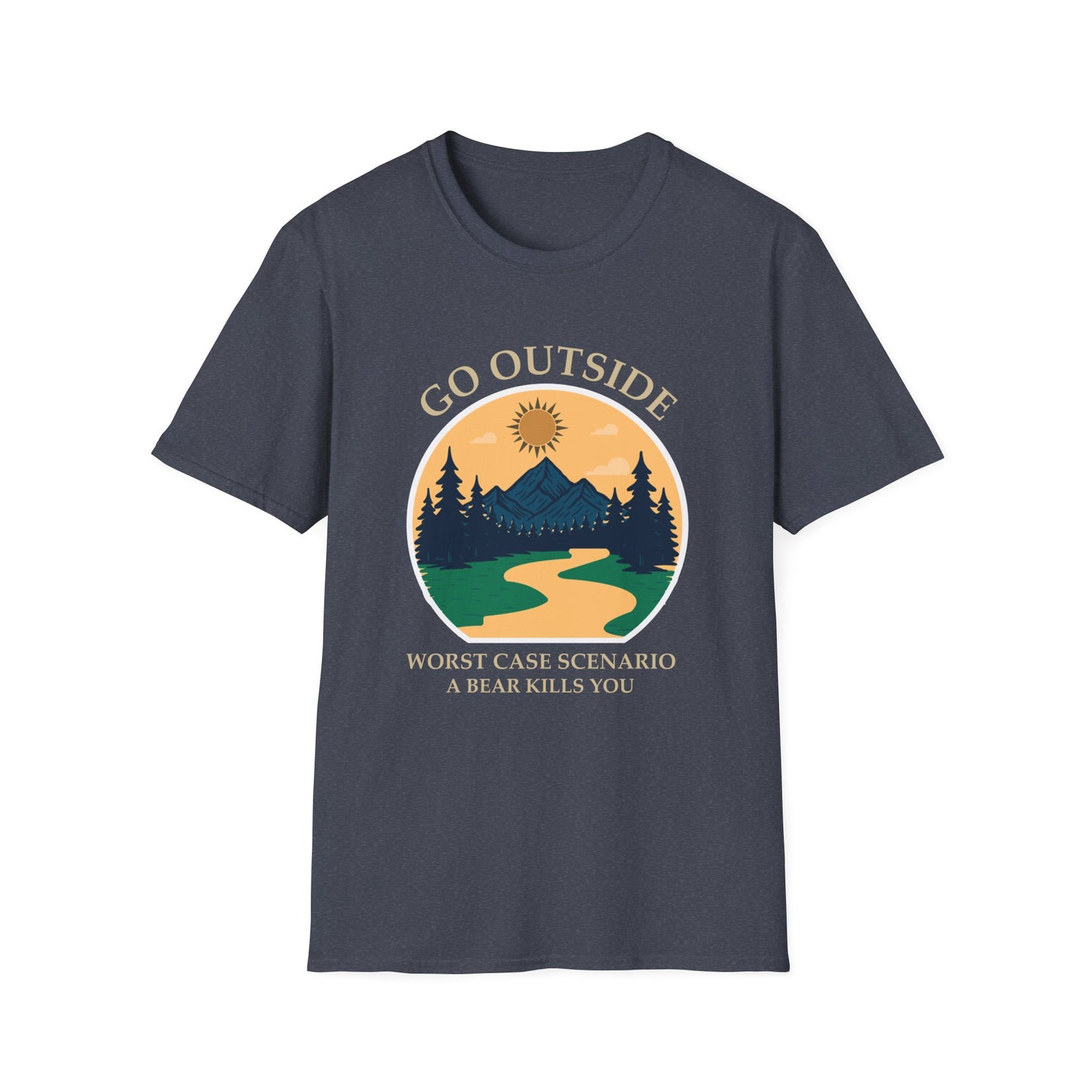 Go Outside Camping T-Shirt - 'Go Outside' Nature Graphic Tee for Hikers & Outdoor Lovers