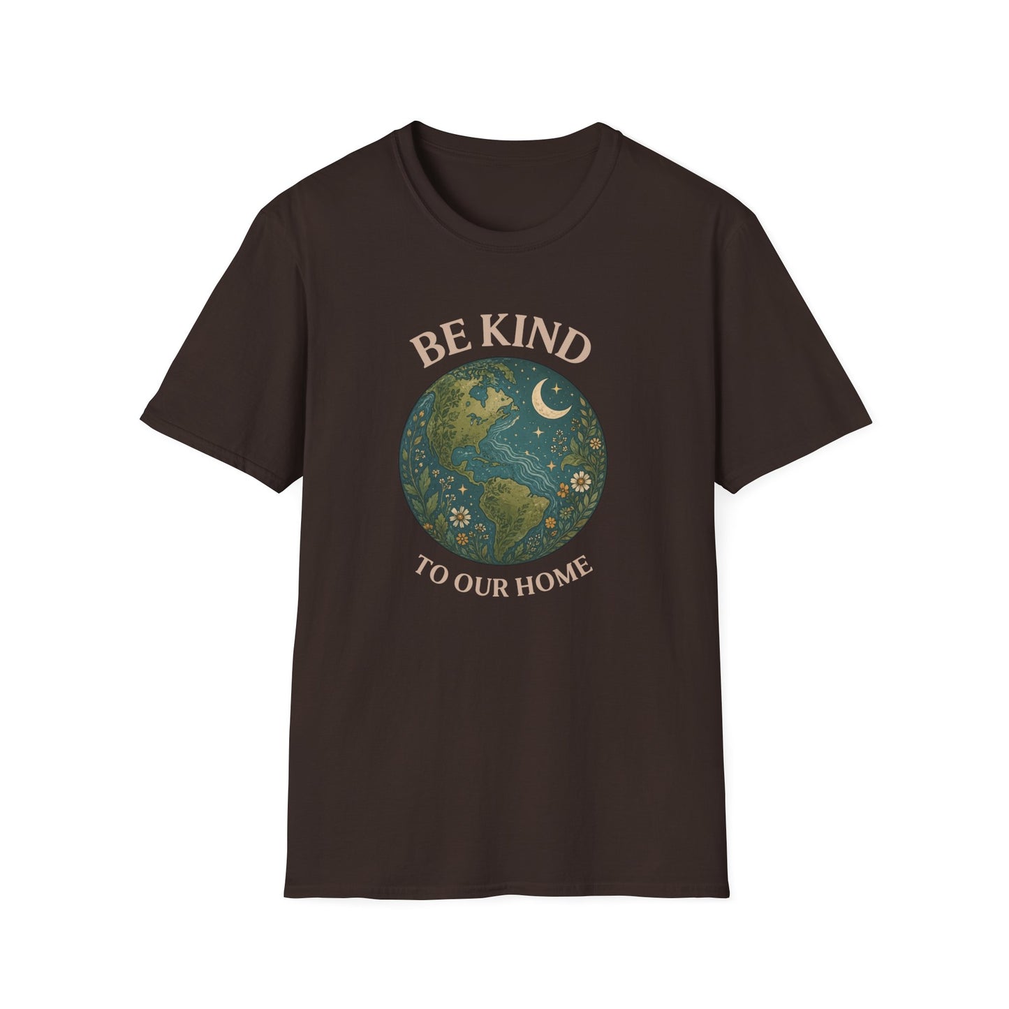 Earth Graphic T-Shirt — "Be Kind To Our Home" Eco Awareness Tee