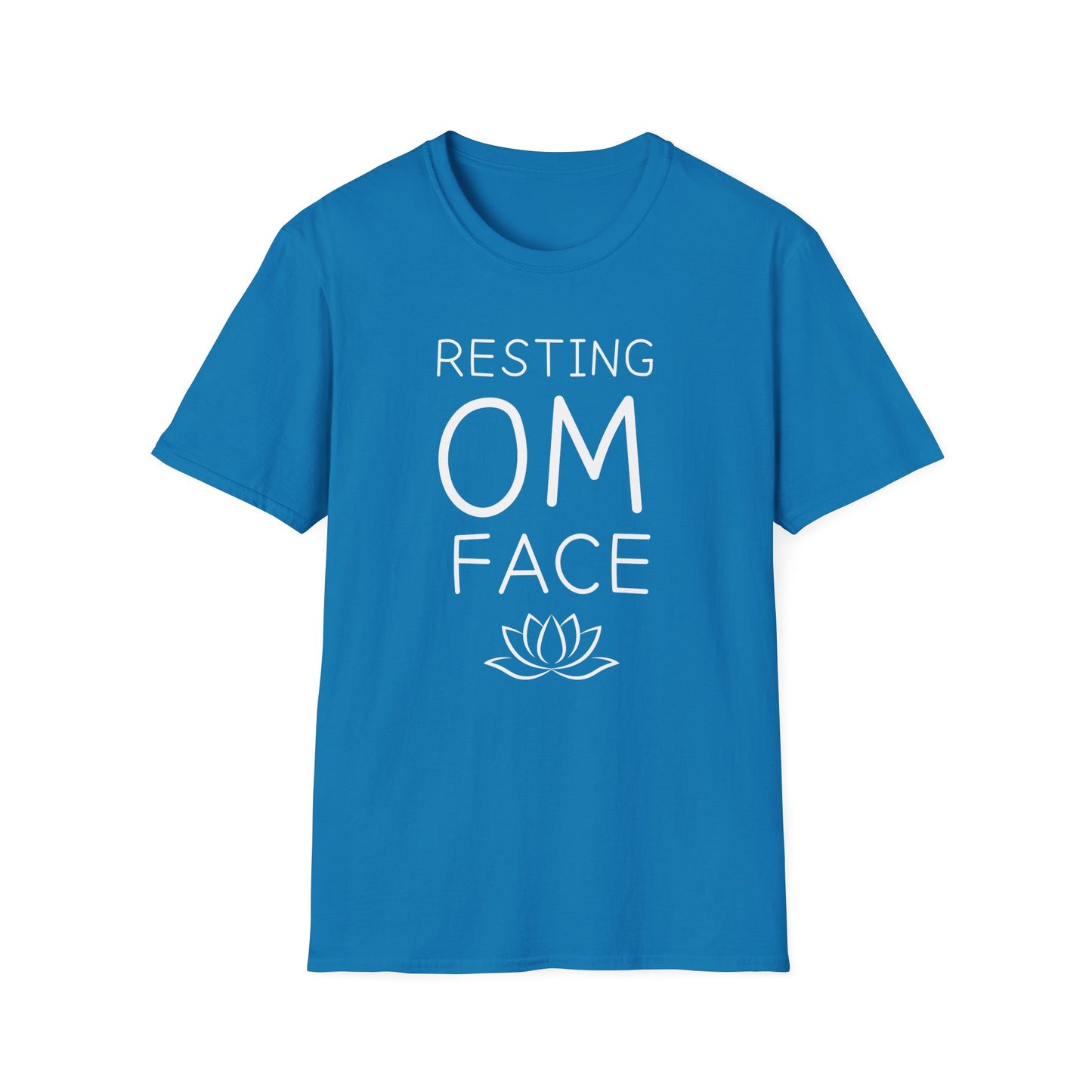 Resting OM Face T-Shirt — Funny Yoga Tee with Lotus Graphic