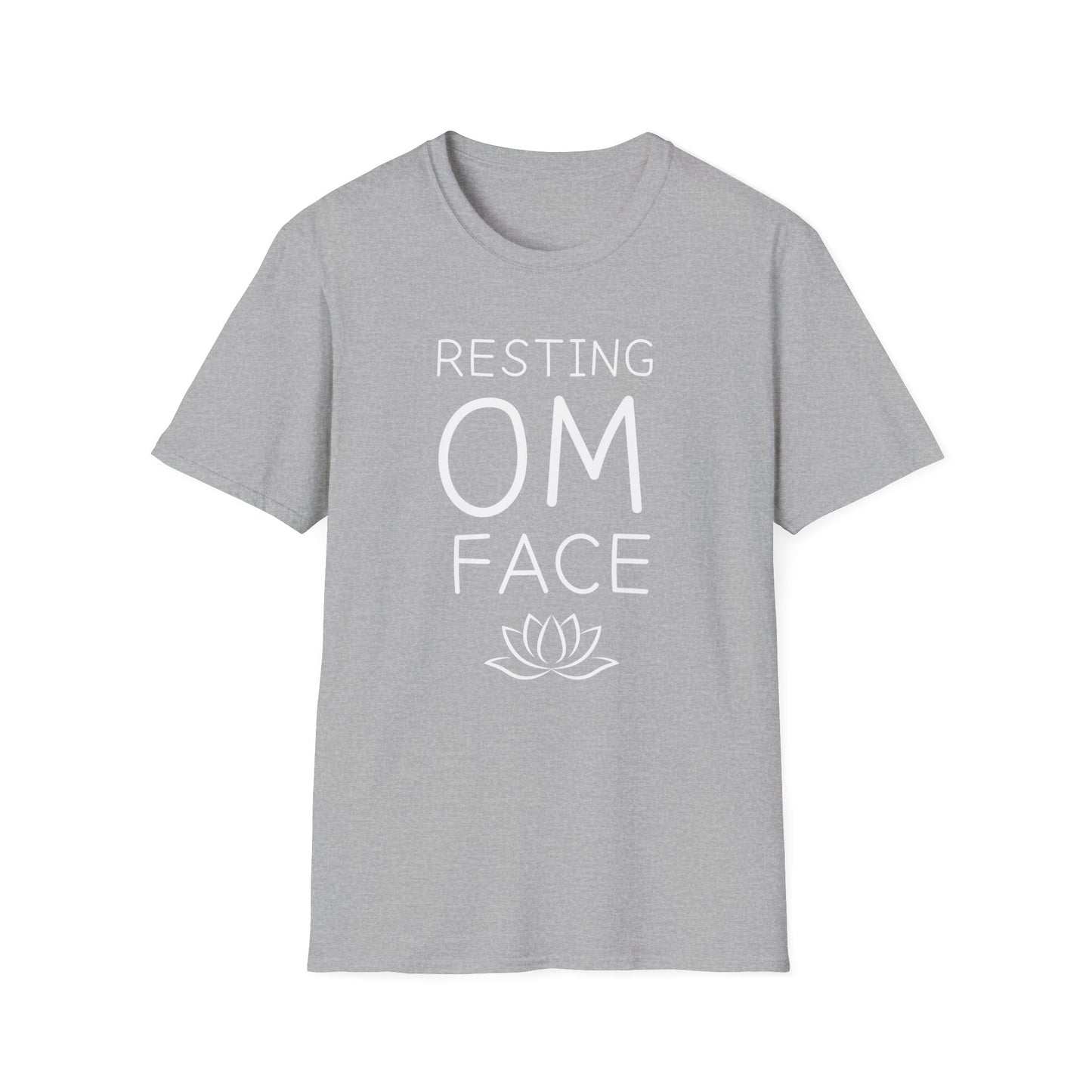 Resting OM Face T-Shirt — Funny Yoga Tee with Lotus Graphic