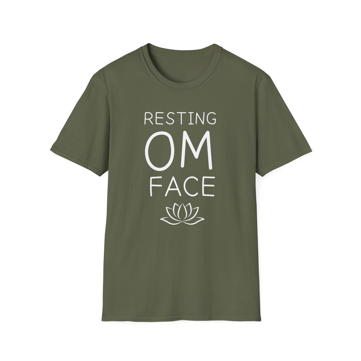 Resting OM Face T-Shirt — Funny Yoga Tee with Lotus Graphic