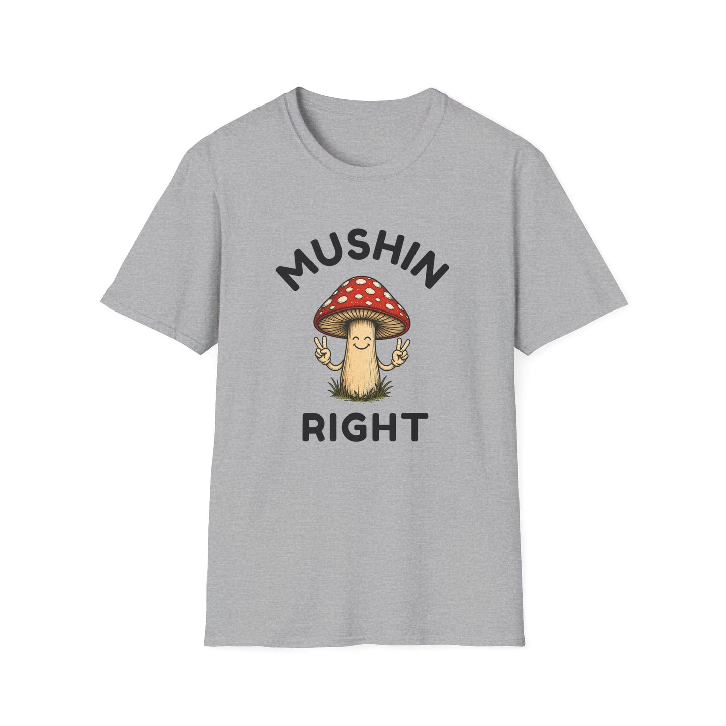 Mushin Right Mushroom Graphic T-Shirt — Funny Mushroom Pun Tee