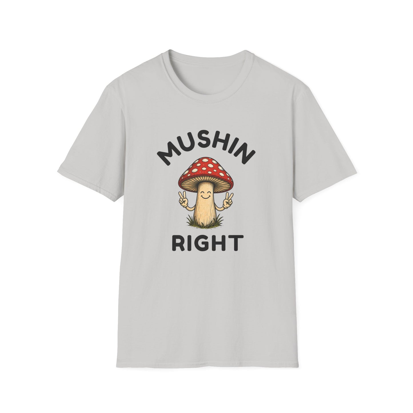Mushin Right Mushroom Graphic T-Shirt — Funny Mushroom Pun Tee