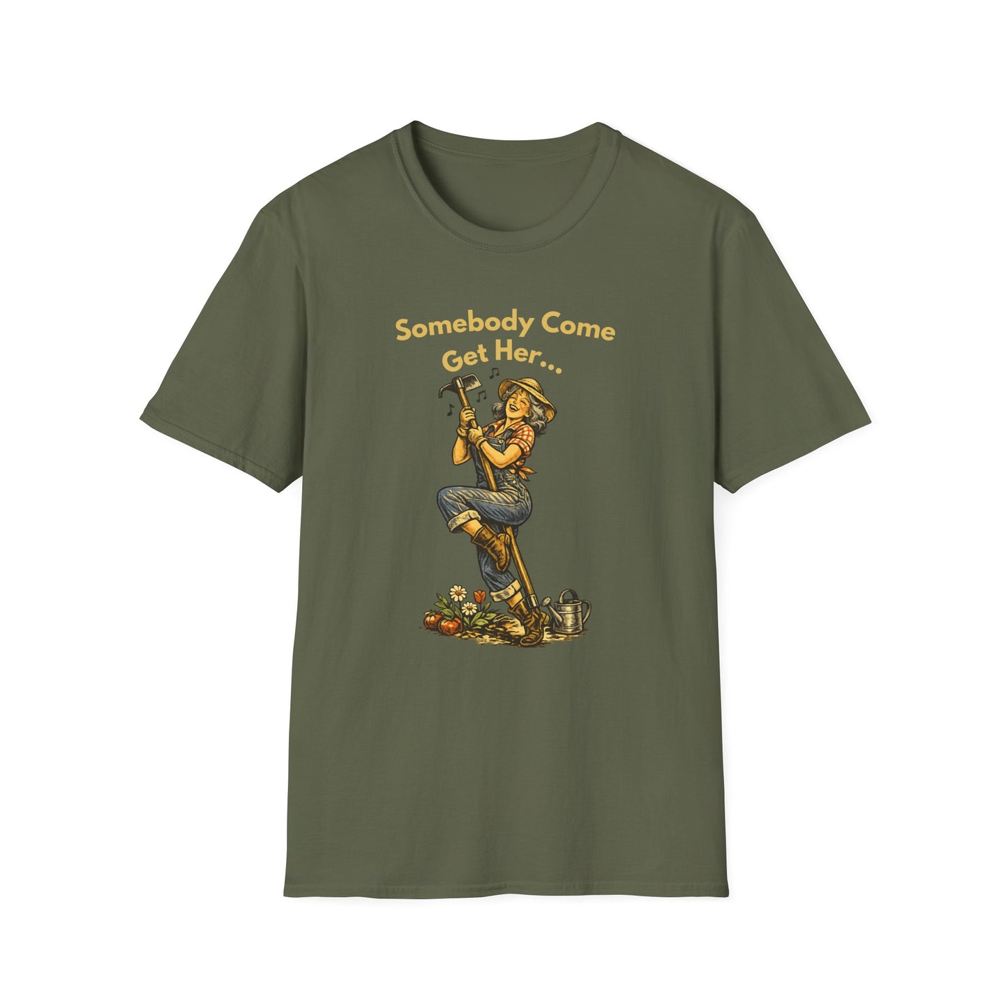 T-Shirt — “Somebody Come Get Her” Vintage Carpenter Graphic Tee