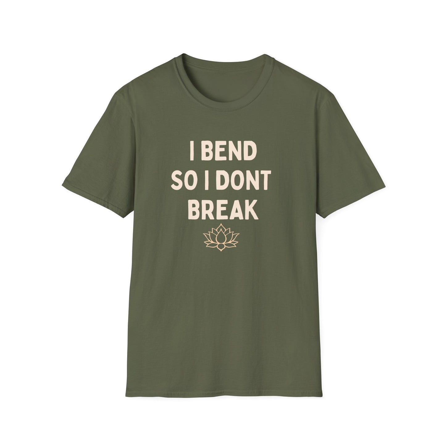 I Bend So I Don't Break Yoga T-Shirt — Mindful Lotus Flexibility Tee