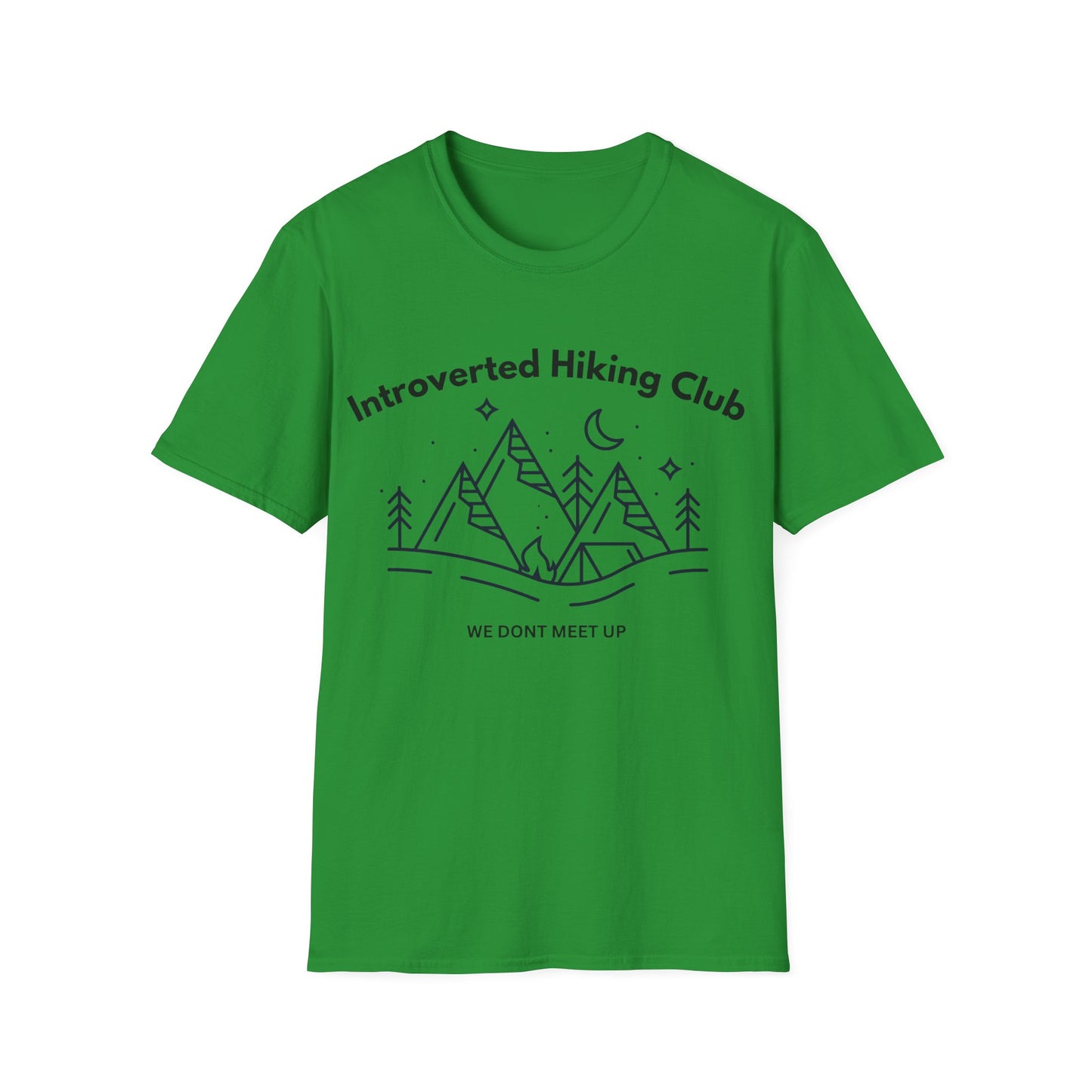 Introverted Hiking Club T-Shirt — 'We Don’t Meet Up' Minimal Mountain Tee