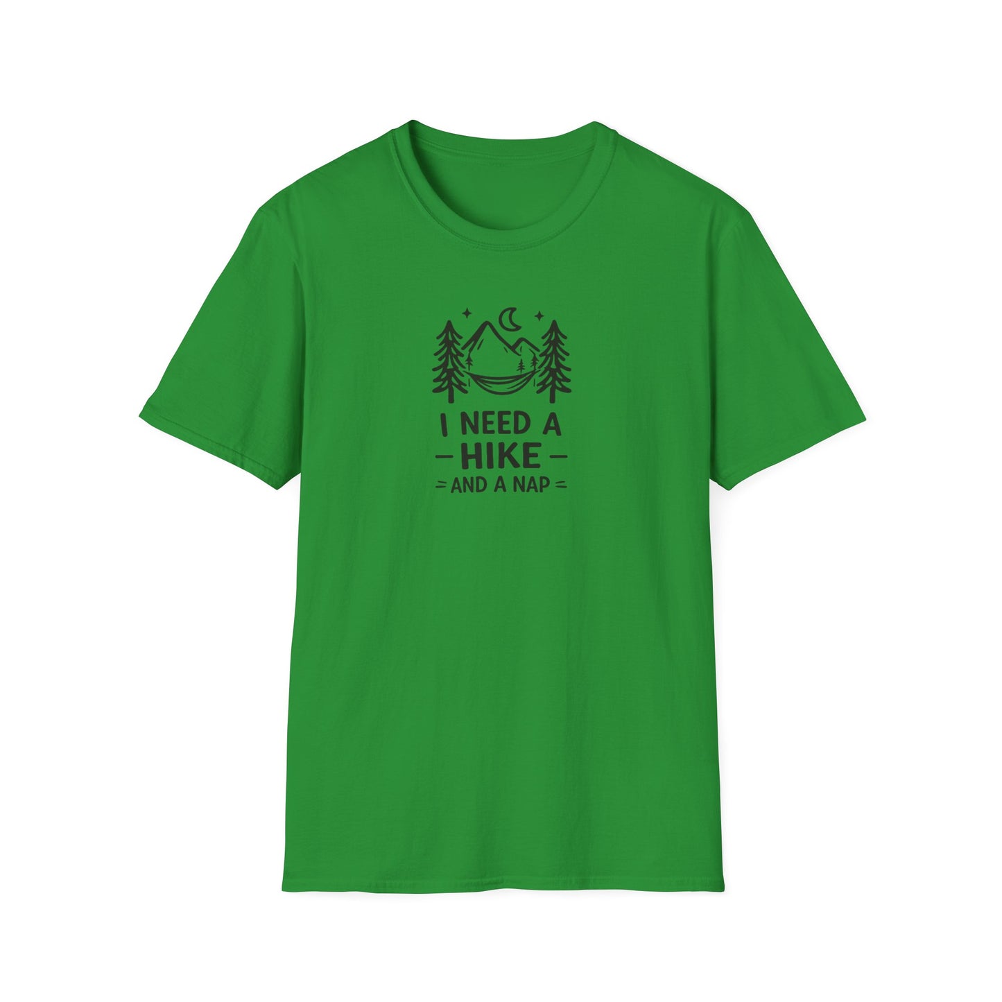 I Need a Hike and a Nap T-Shirt — Camping Graphic Tee for Outdoorsy Relaxation