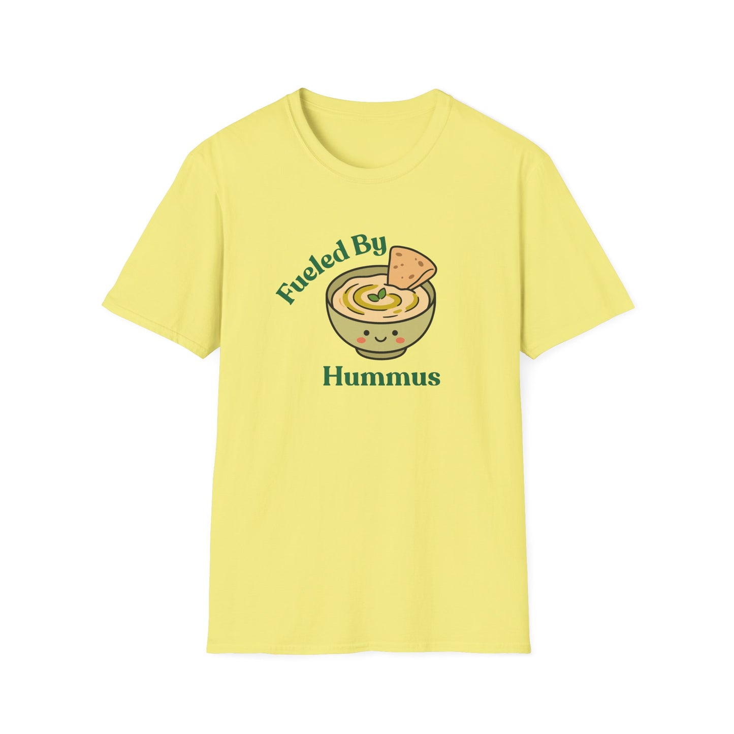 Fueled By Hummus T-Shirt — Cute Vegan Food Graphic Tee