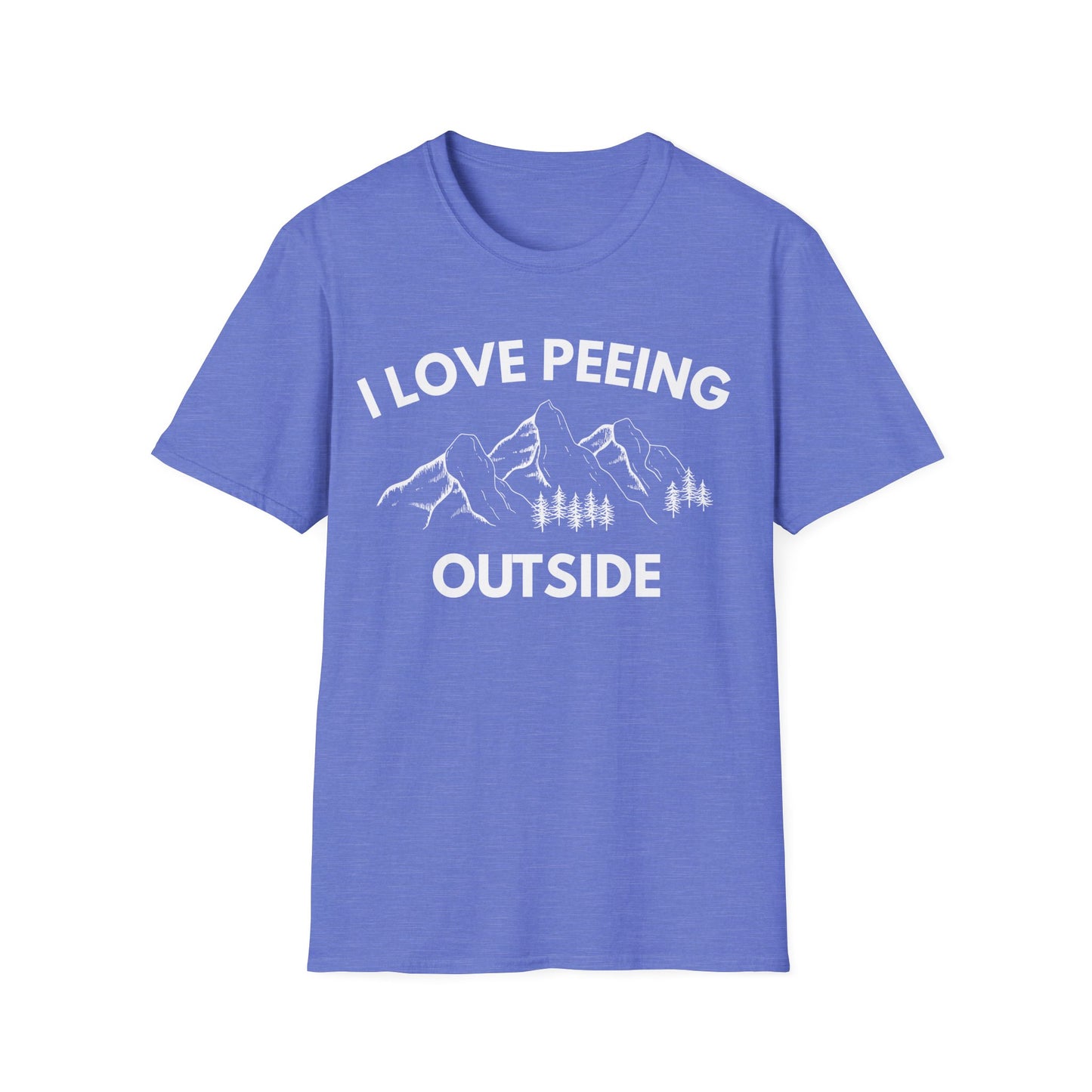 I Love Peeing Outside T-Shirt — Funny Outdoor Camping Tee with Mountain Graphic