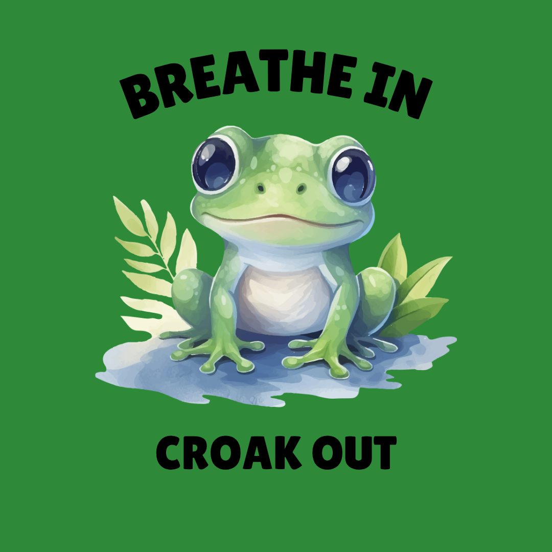 Frog "Breathe In, Croak Out" Graphic T-Shirt