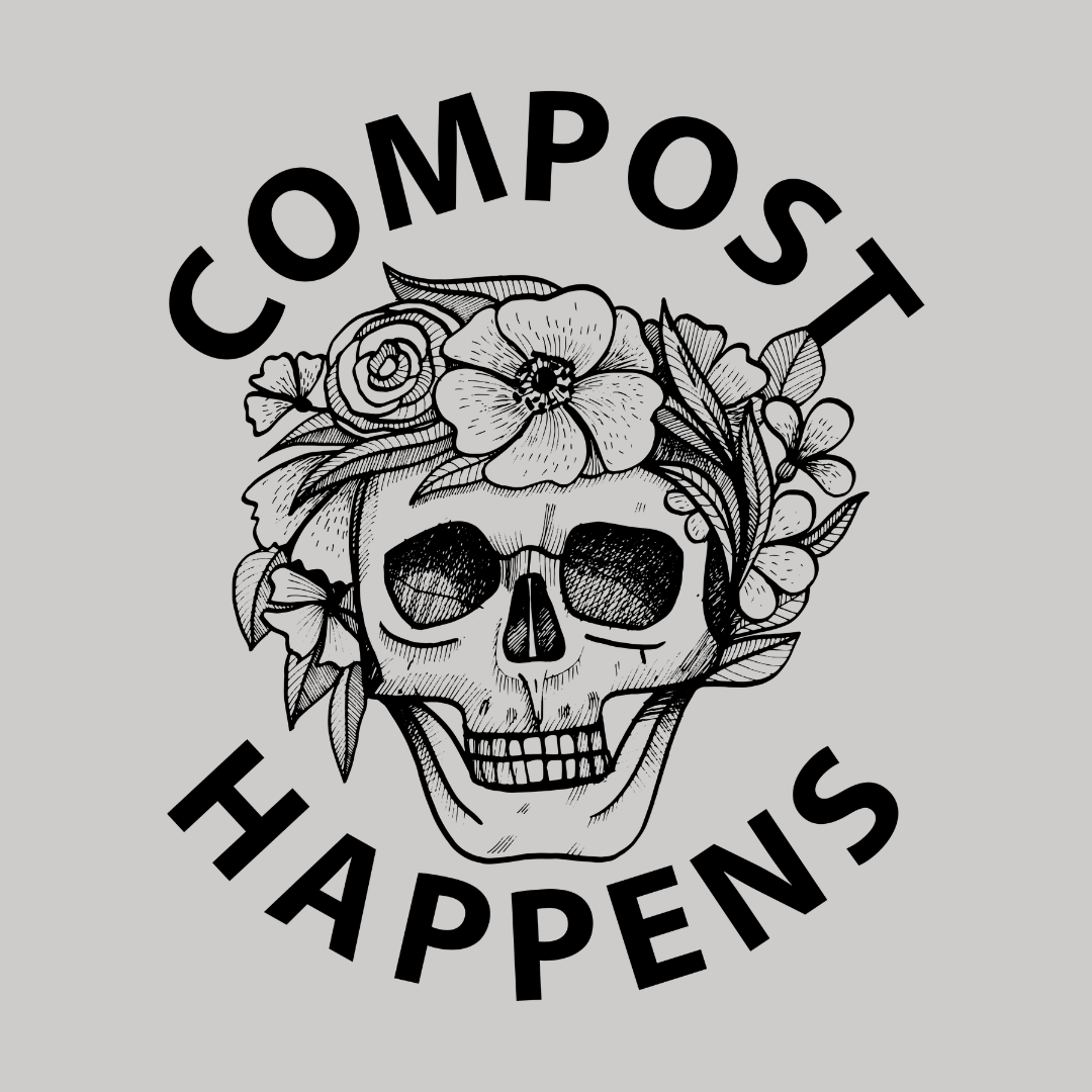 Compost Happens T-Shirt — Skull Floral Eco-Friendly Gardening Tee