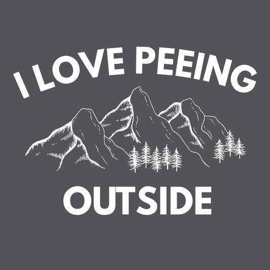 I Love Peeing Outside T-Shirt — Funny Outdoor Camping Tee with Mountain Graphic