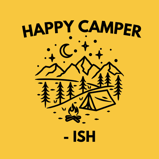 Happy Camper T-Shirt — Vintage Mountain Camping Graphic Tee