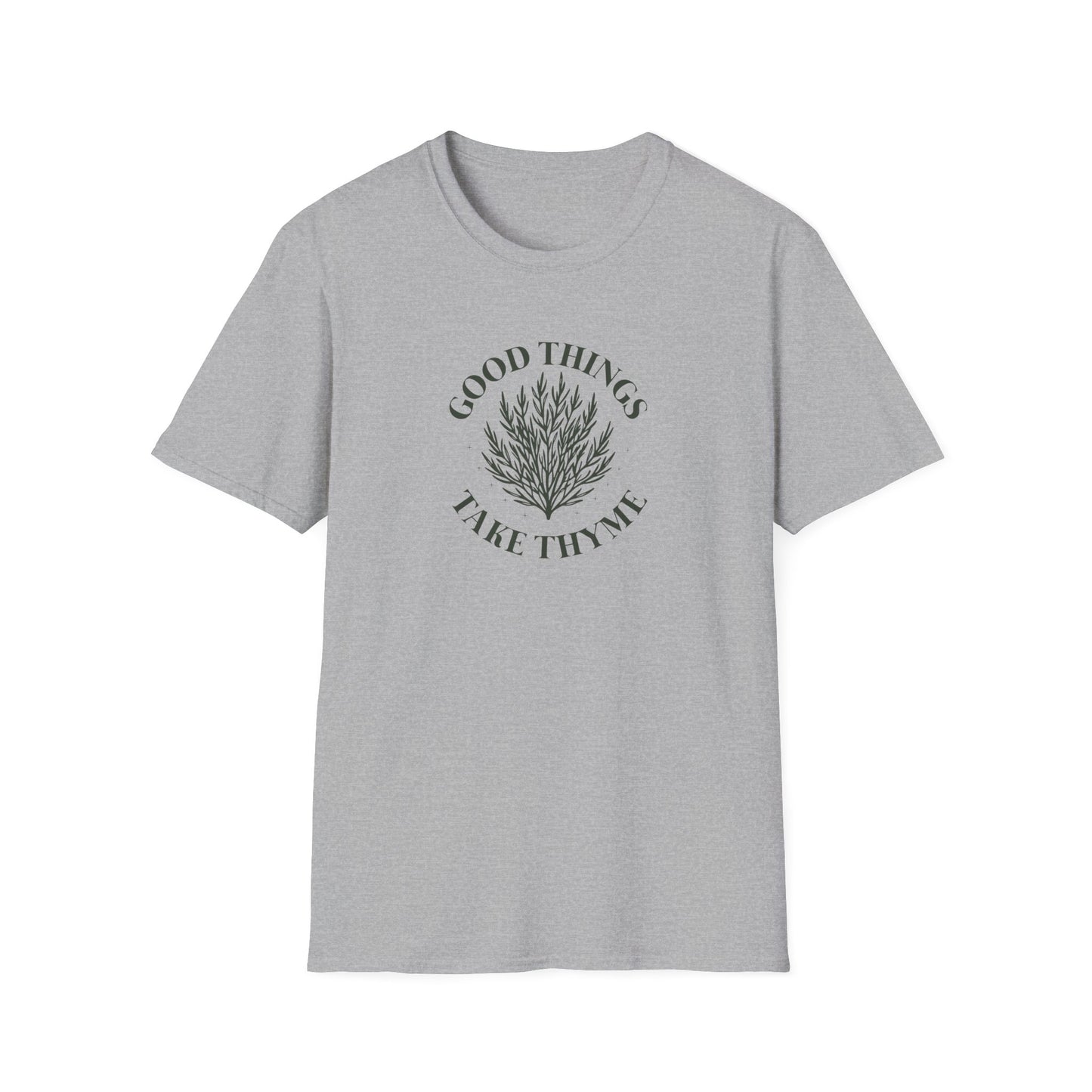 T-Shirt — "Good Things Take Time" Plant Graphic Relaxed Tee