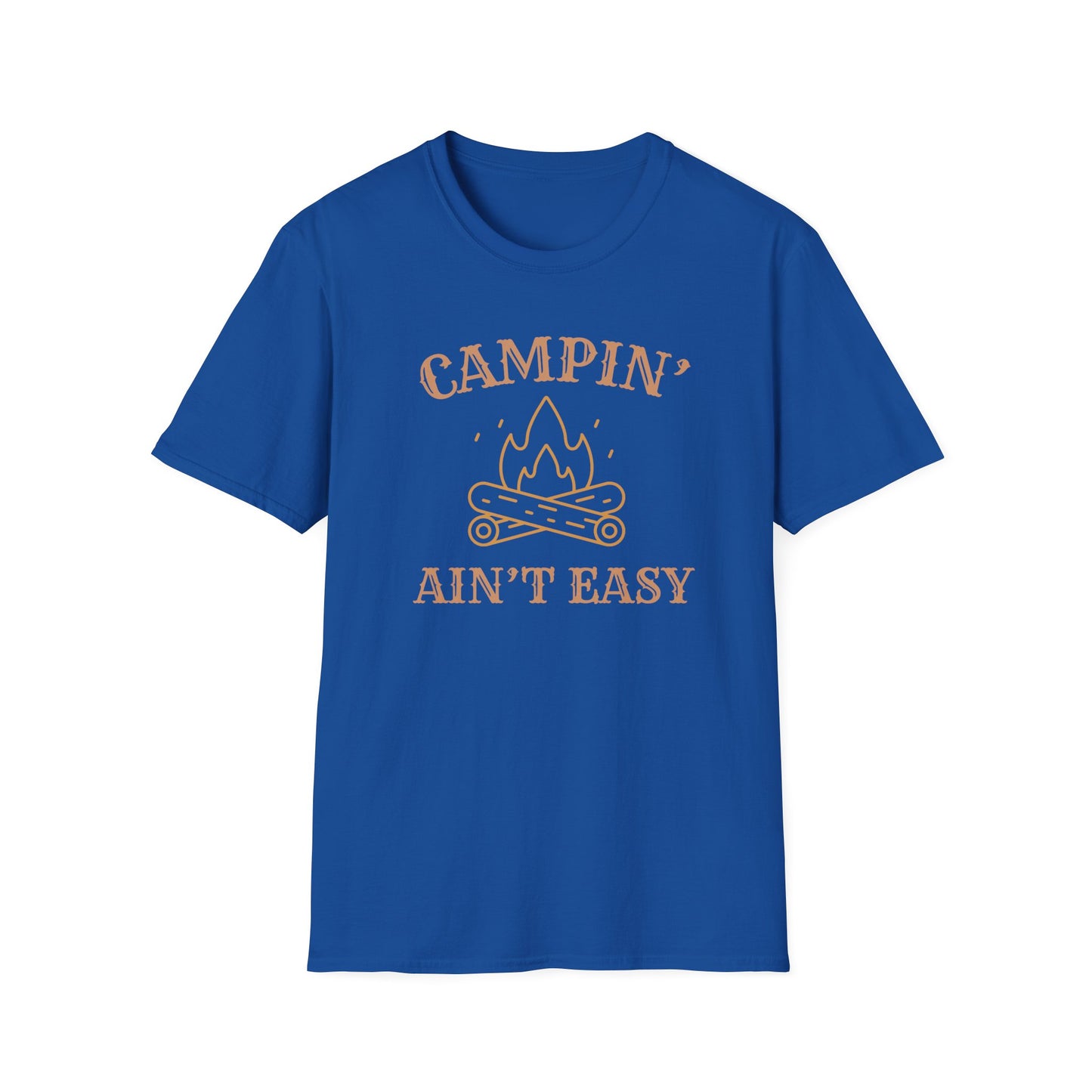 Campin' Ain't Easy T-Shirt — Retro Campfire Graphic Tee for Outdoor Lovers