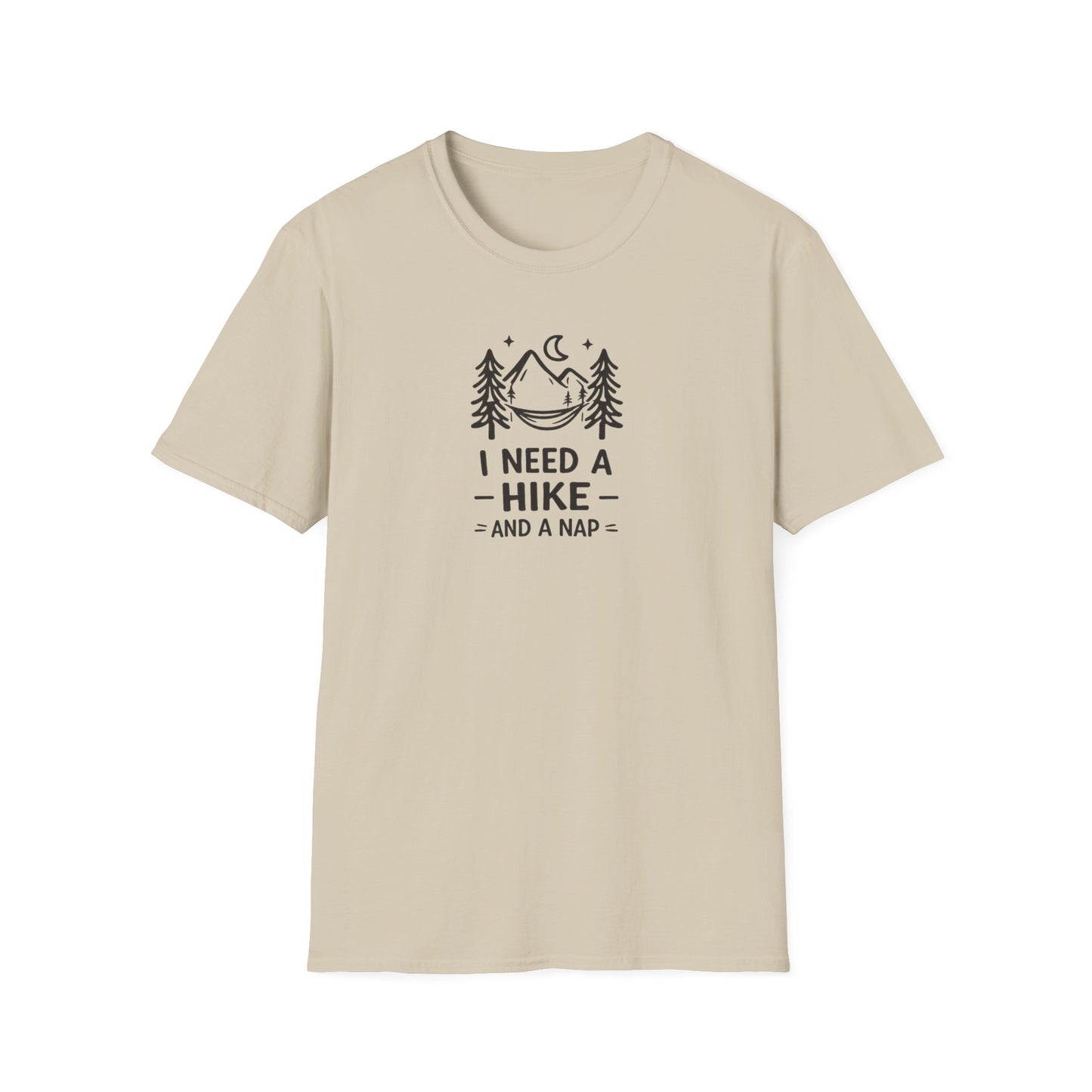I Need a Hike and a Nap T-Shirt — Camping Graphic Tee for Outdoorsy Relaxation
