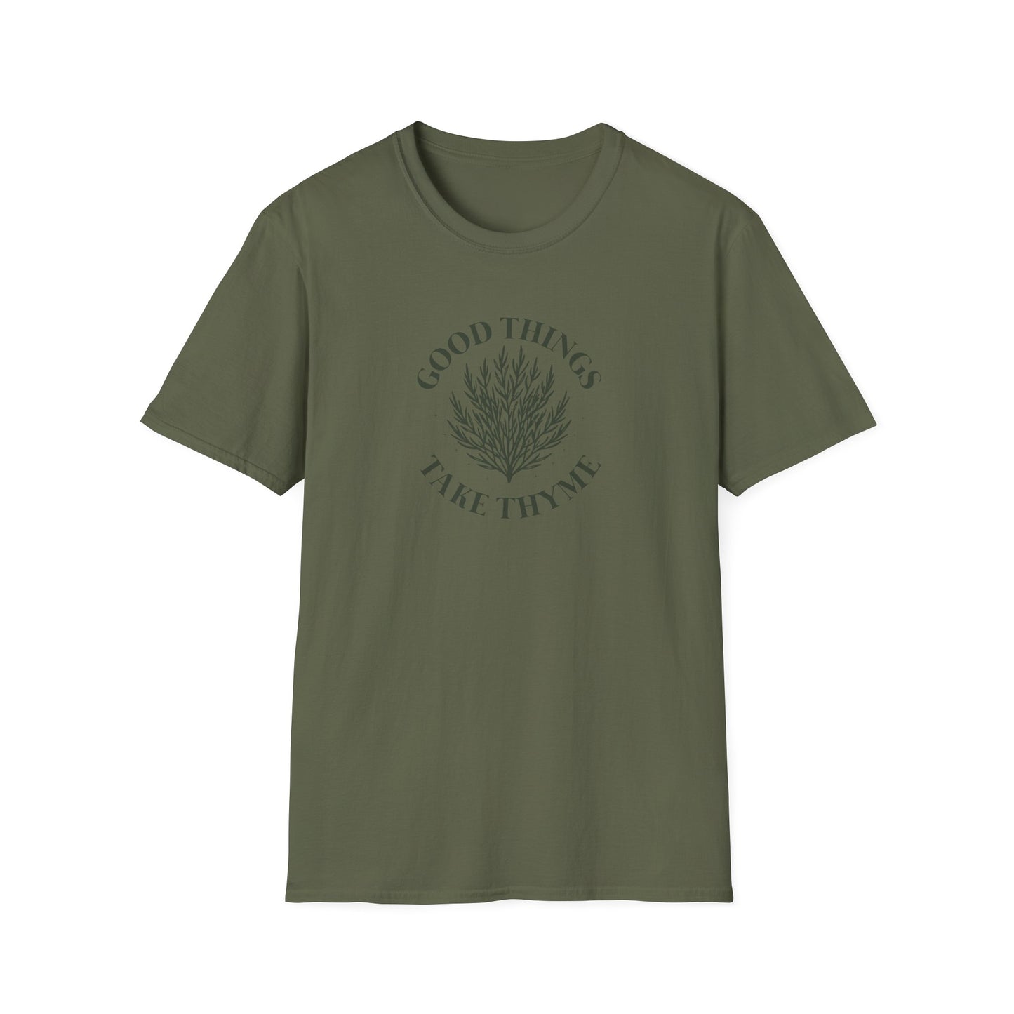 T-Shirt — "Good Things Take Time" Plant Graphic Relaxed Tee