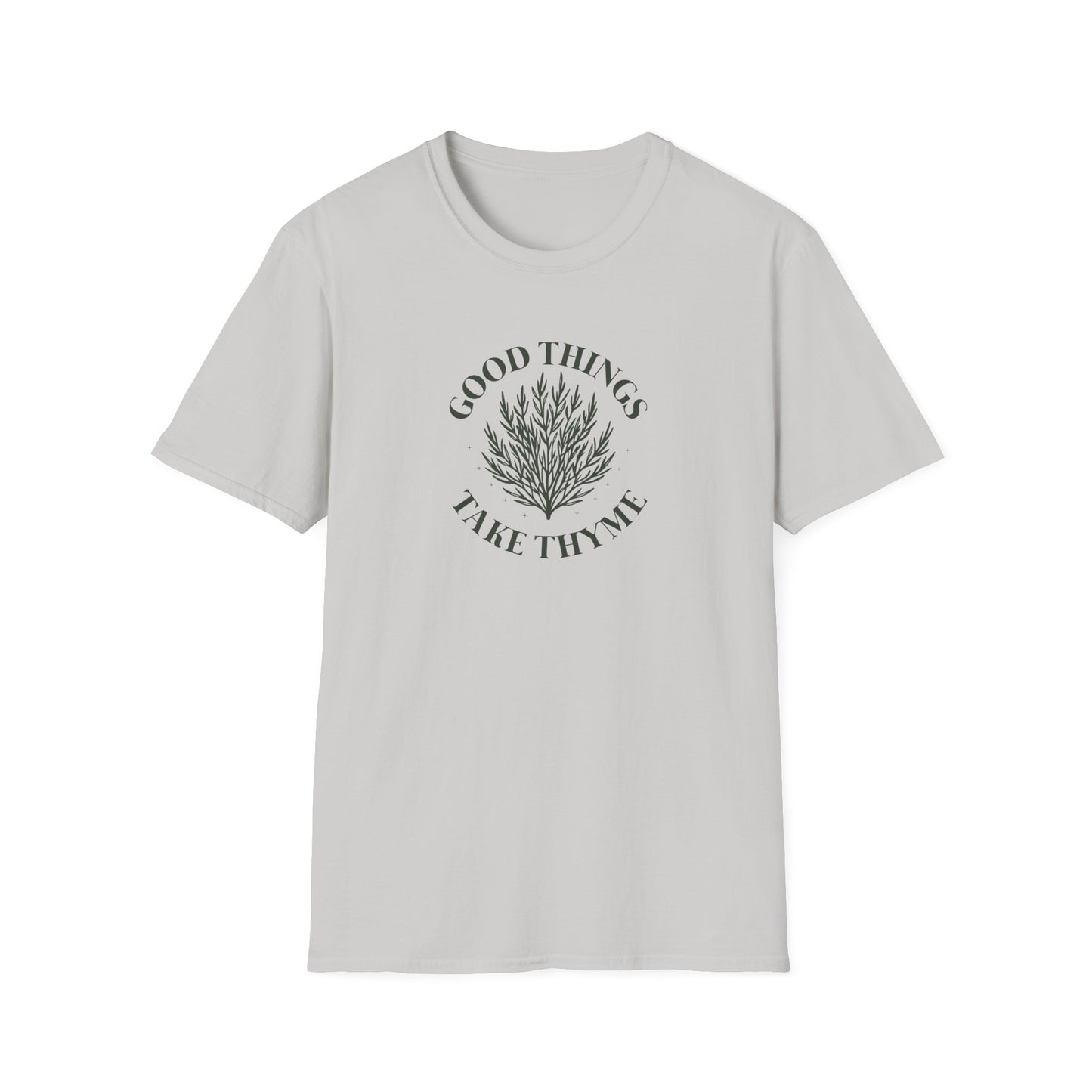 T-Shirt — "Good Things Take Time" Plant Graphic Relaxed Tee