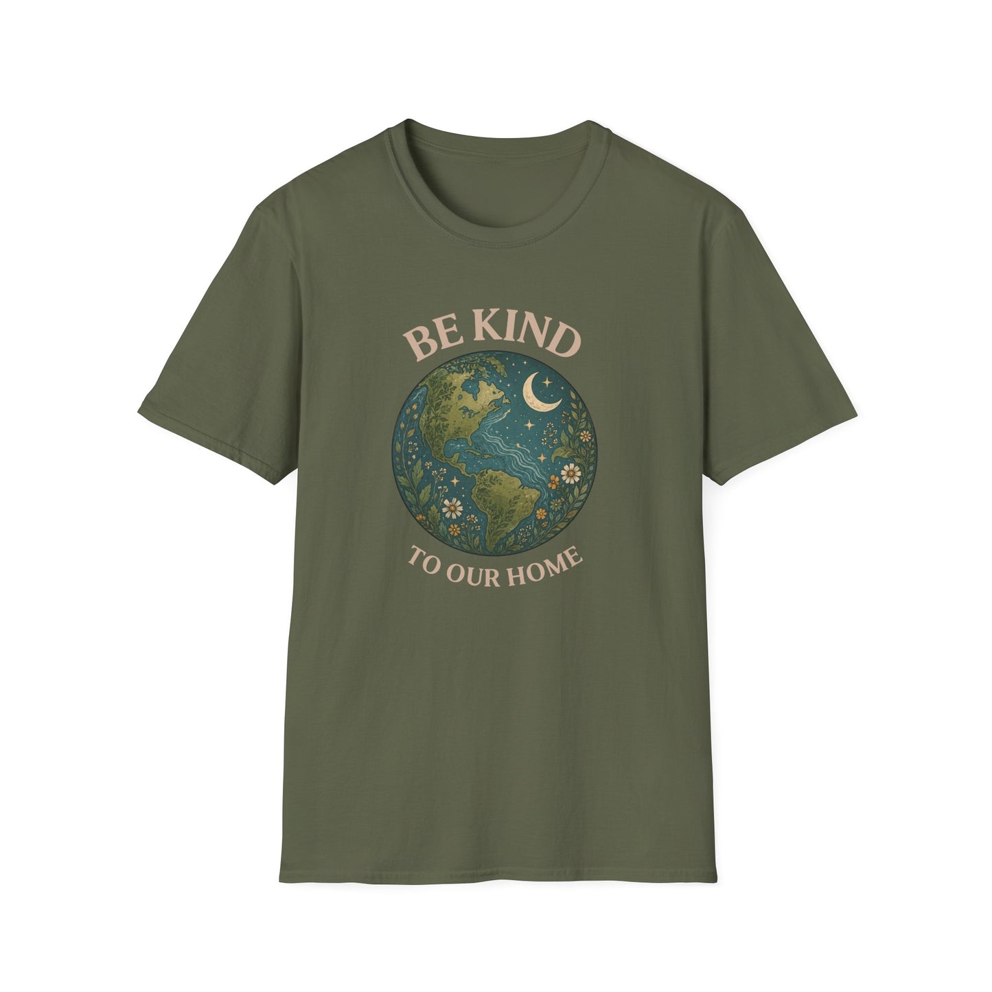 Earth Graphic T-Shirt — "Be Kind To Our Home" Eco Awareness Tee