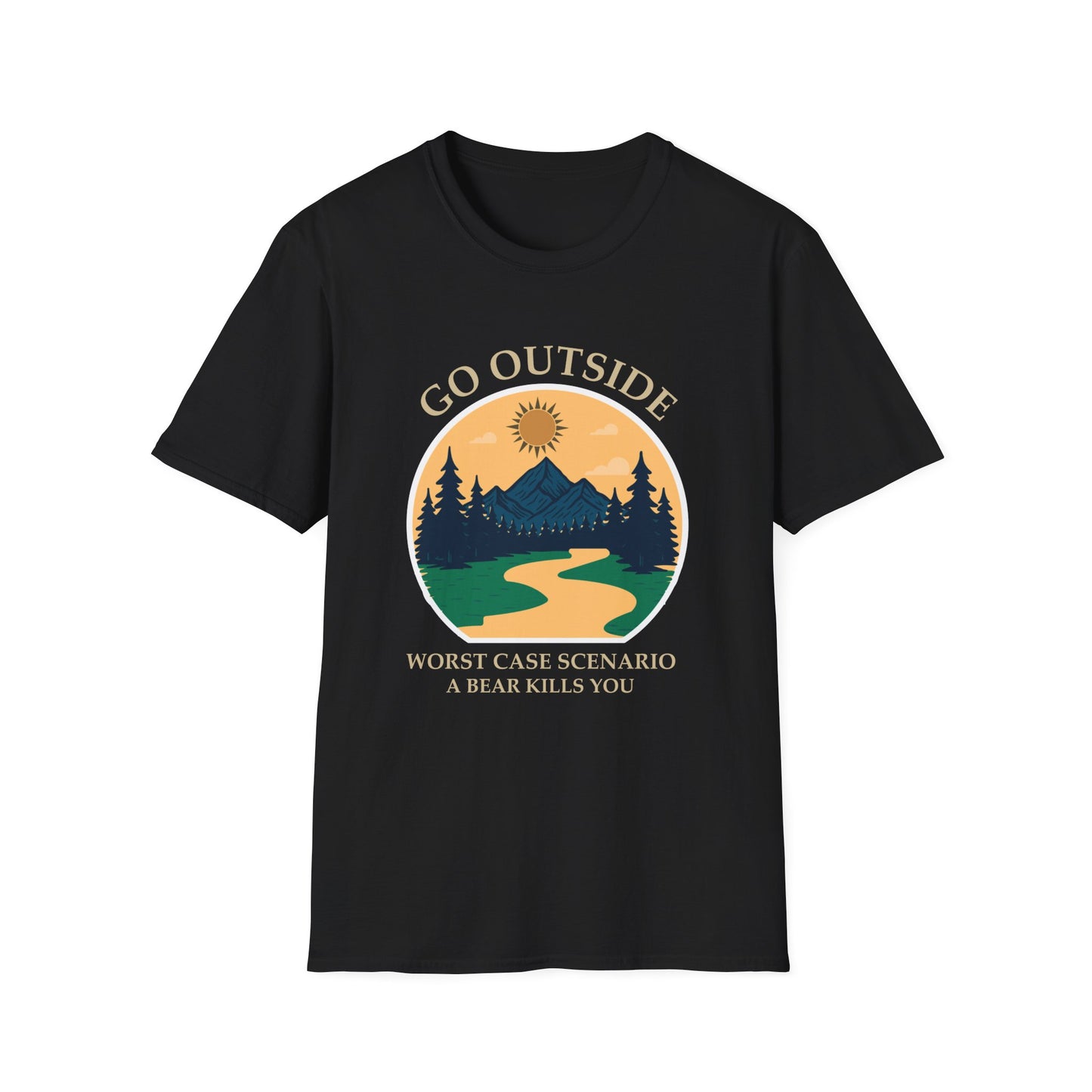 Go Outside Camping T-Shirt - 'Go Outside' Nature Graphic Tee for Hikers & Outdoor Lovers