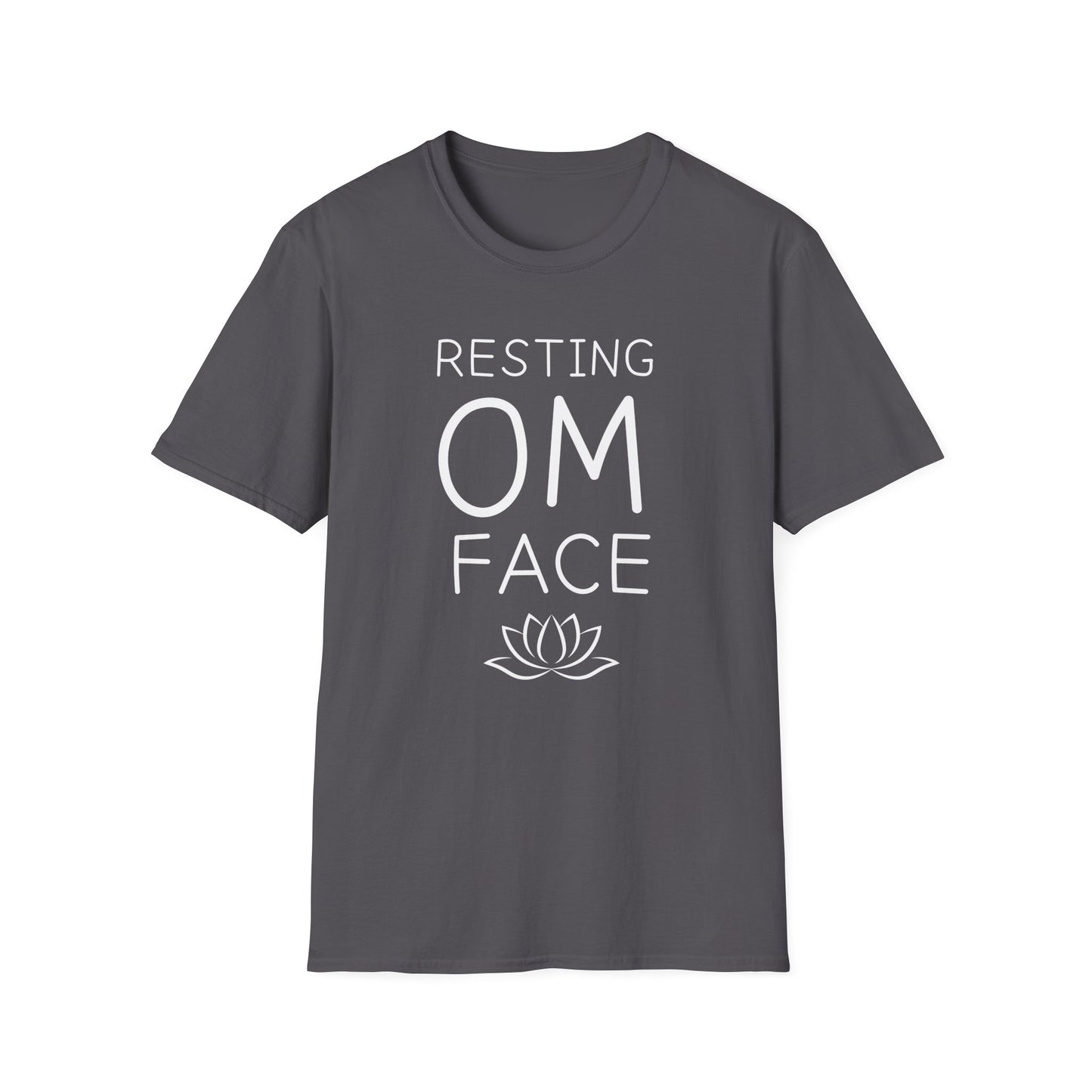 Resting OM Face T-Shirt — Funny Yoga Tee with Lotus Graphic
