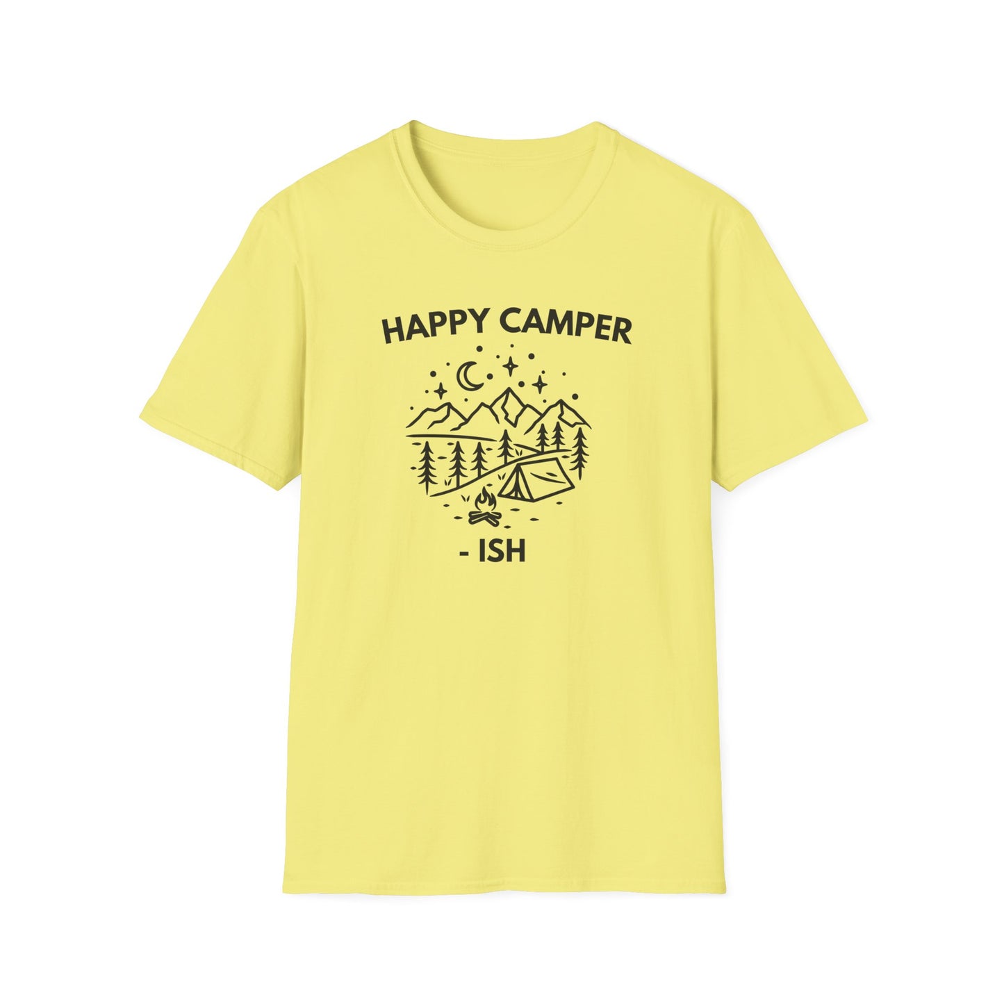 Happy Camper T-Shirt — Vintage Mountain Camping Graphic Tee