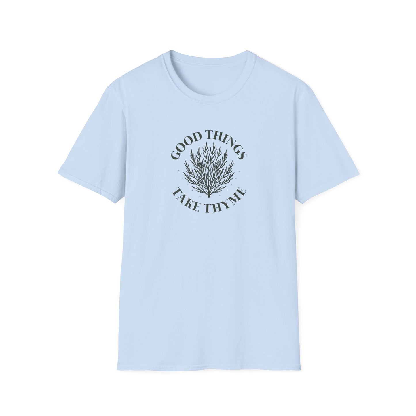 T-Shirt — "Good Things Take Time" Plant Graphic Relaxed Tee