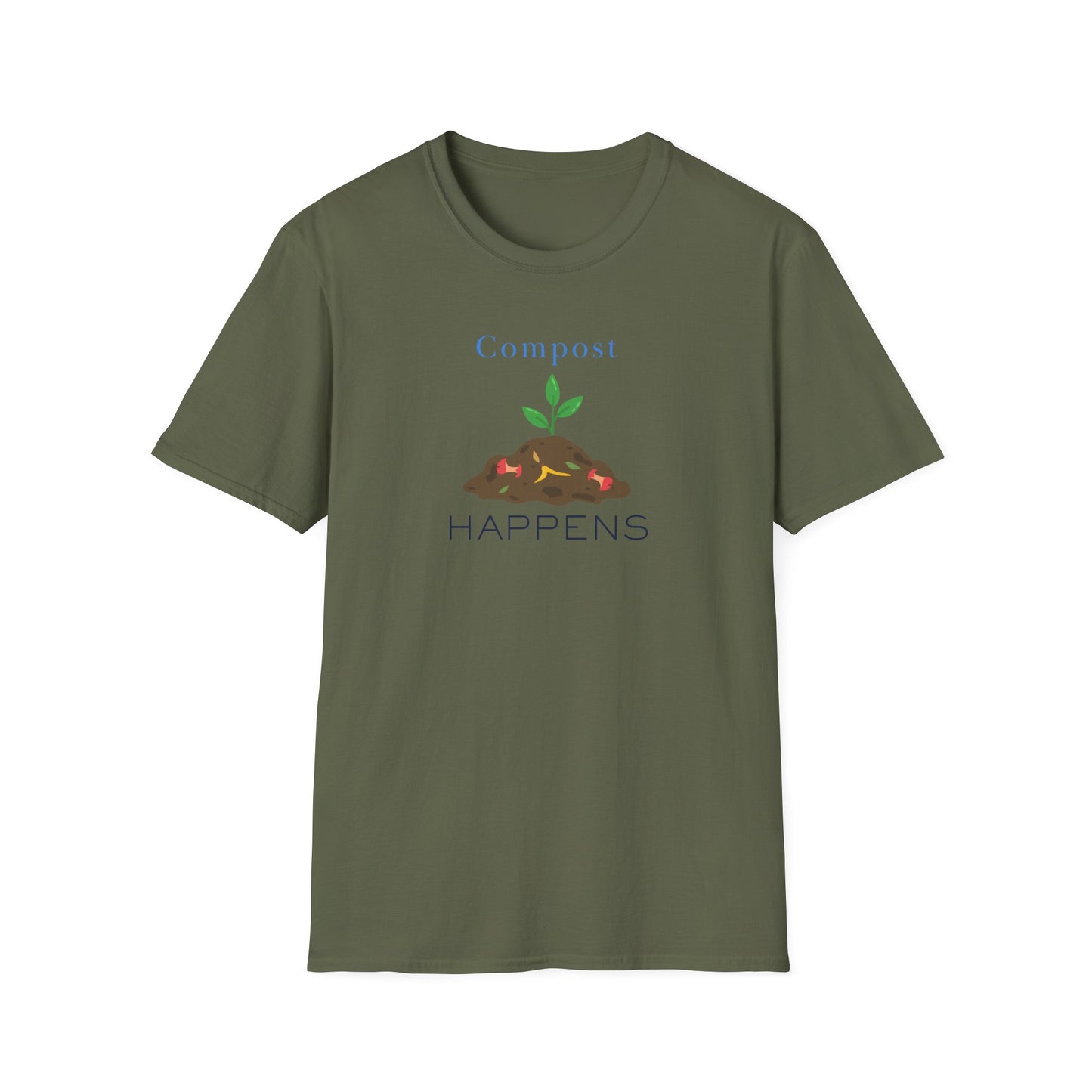 Compost Happens T-Shirt – Funny Gardening Tee with Sprout Graphic