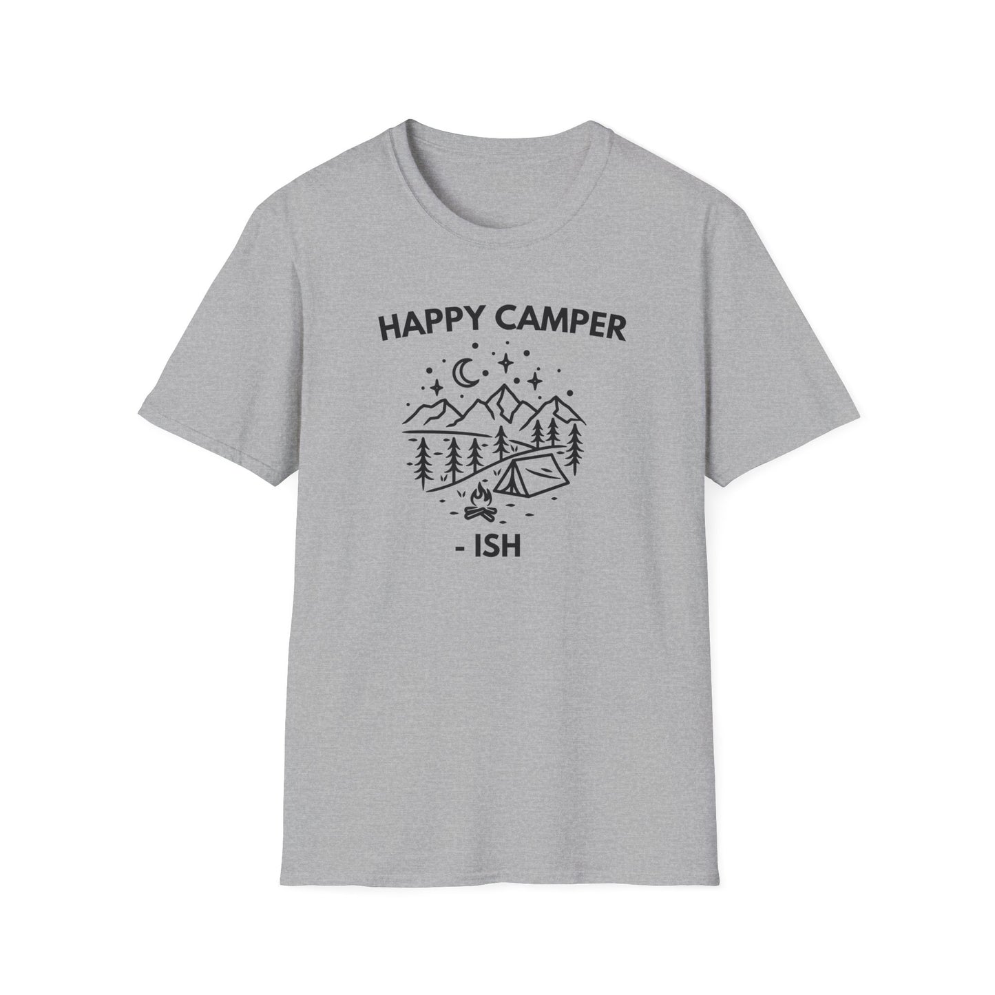 Happy Camper T-Shirt — Vintage Mountain Camping Graphic Tee