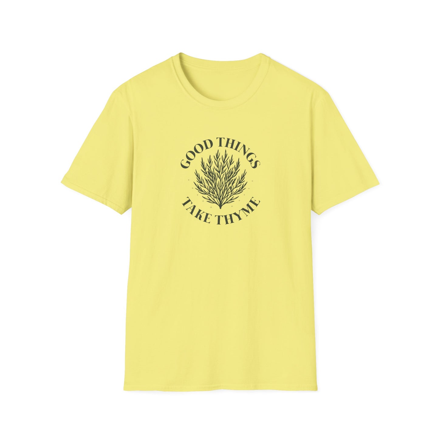 T-Shirt — "Good Things Take Time" Plant Graphic Relaxed Tee