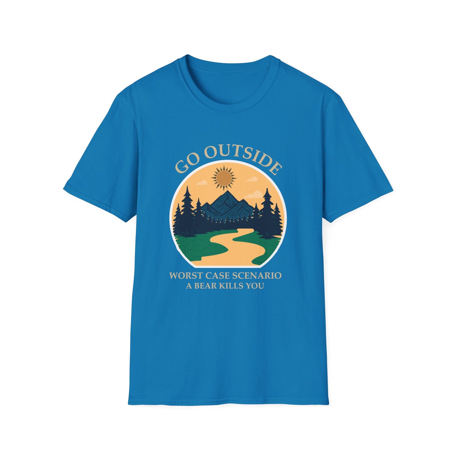 Go Outside Camping T-Shirt - 'Go Outside' Nature Graphic Tee for Hikers & Outdoor Lovers