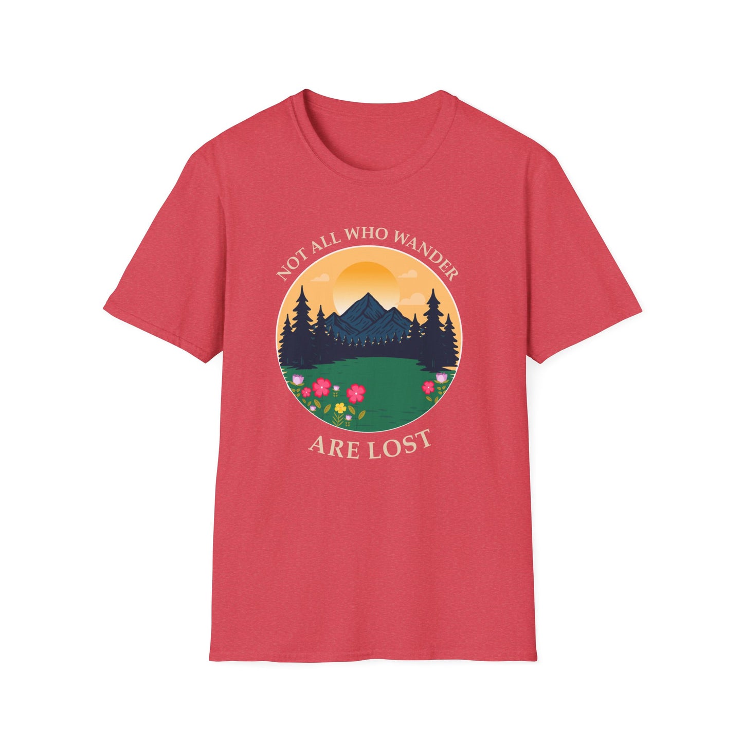 Wanderlust Mountain T-Shirt — "Not All Who Wander Are Lost" Scenic Tee
