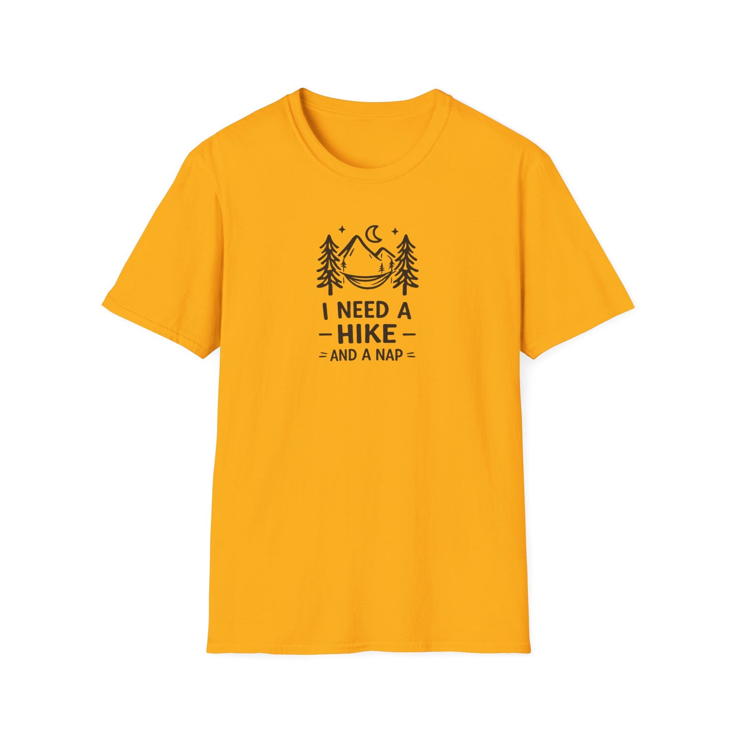I Need a Hike and a Nap T-Shirt — Camping Graphic Tee for Outdoorsy Relaxation